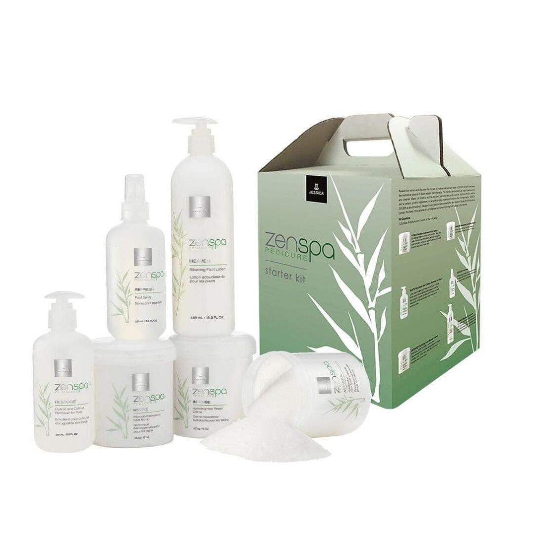 Starter Kit Set Jessica: ZenSpa Revive, Volcanic Pumice, Exfoliating, Foot Scrub, 435 g + ZenSpa Restore, Aloe Vera, Cut