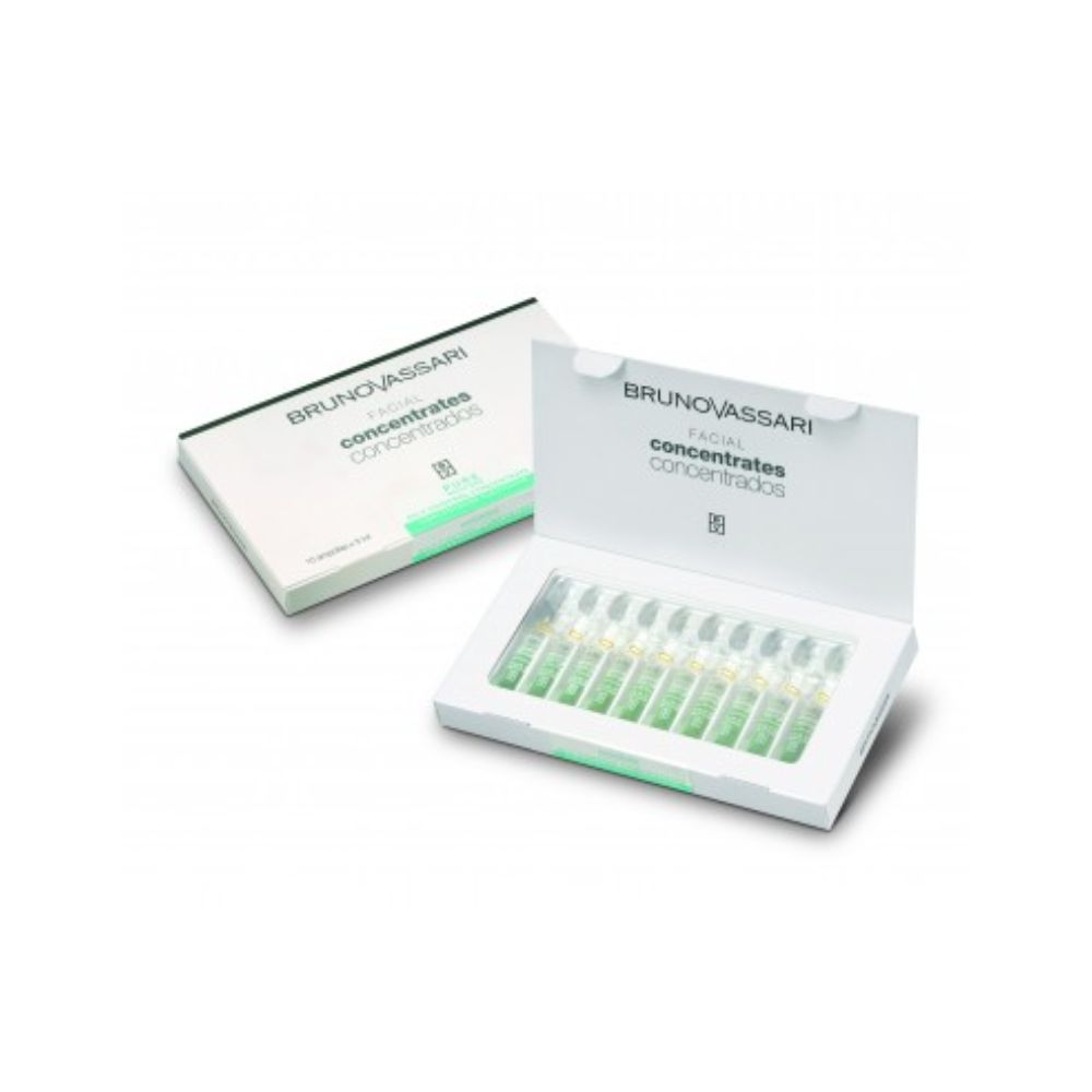 Set, Bruno Vassari, Pure Solutions, Niacinamide, Purifying, Ampoules Treatment Serum, For Oiliness, For Face, For Women, 10 pcs, 2 ml