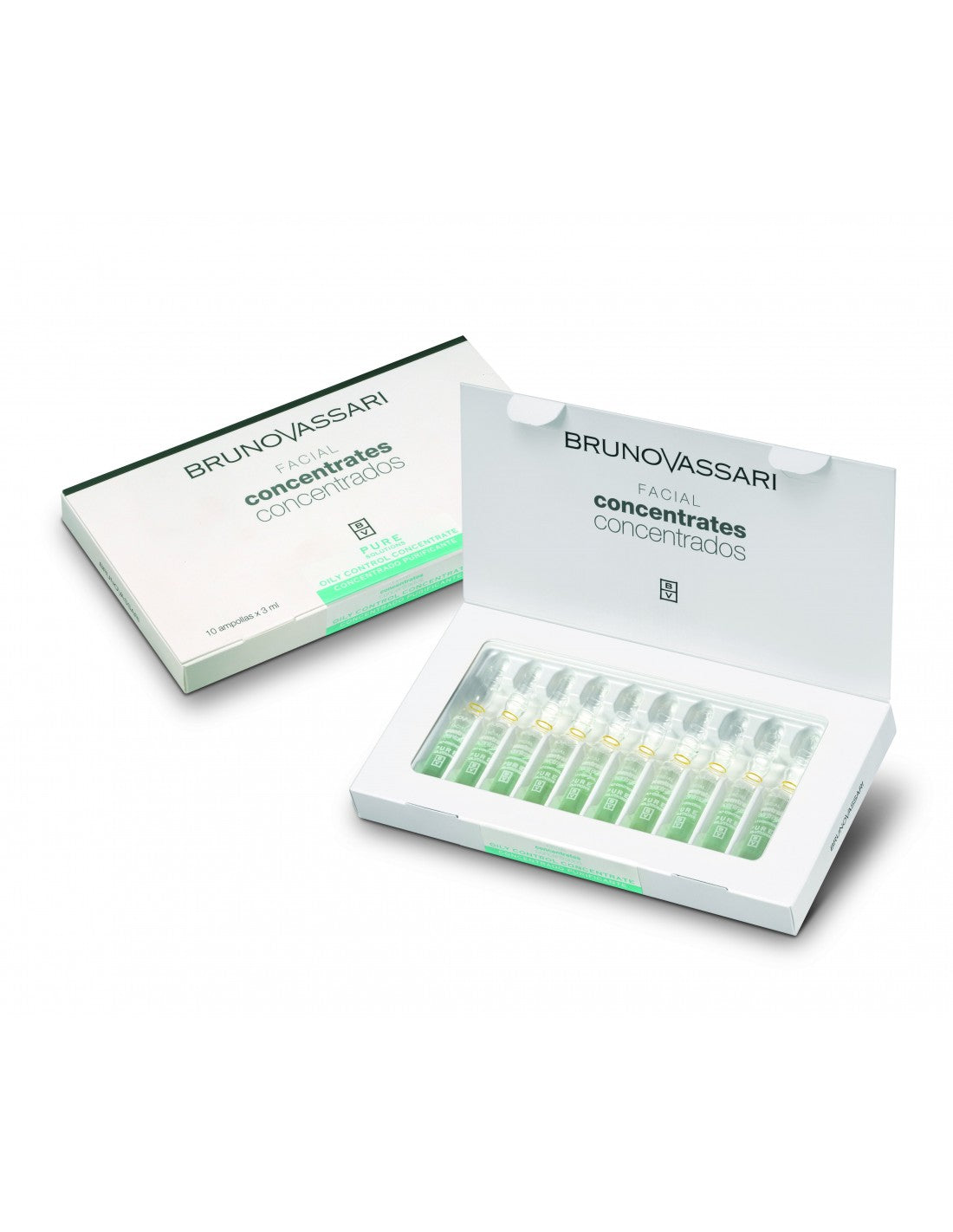 Set, Bruno Vassari, Pure Solutions, Niacinamide, Purifying, Ampoules Treatment Serum, For Oiliness, For Face, For Women, 10 pcs, 3 ml