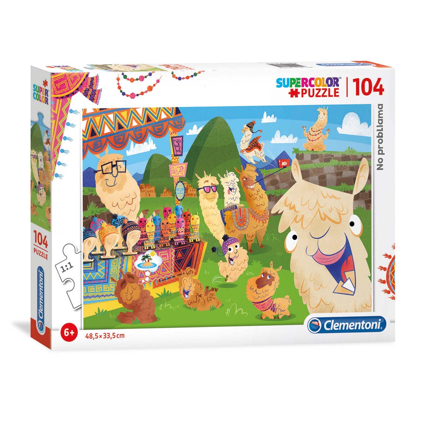Clementoni, SuperColor, No ProbLLAMA, Puzzle, Unisex, 6+ years, 104 pcs