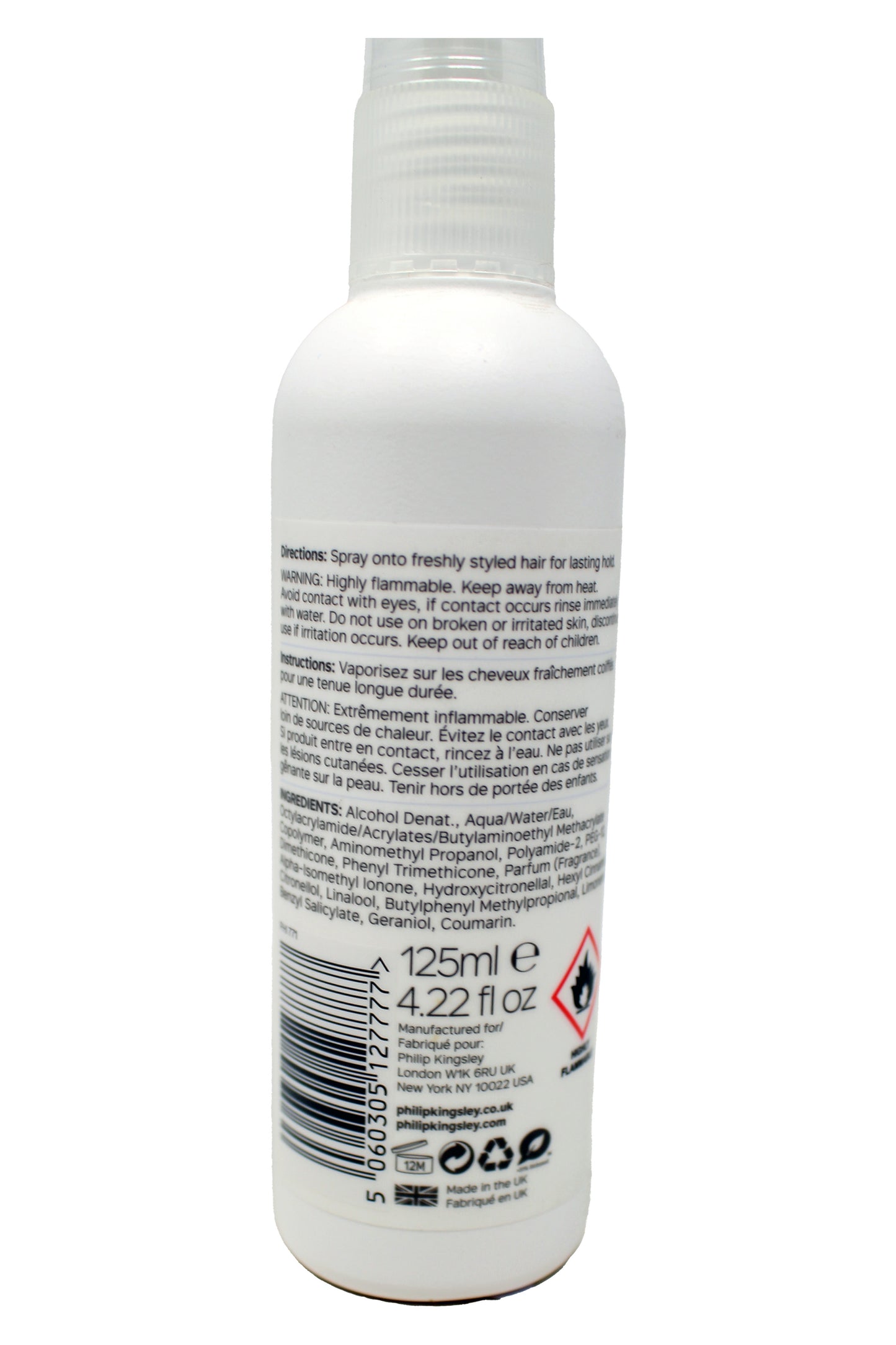 Philip Kingsley Styling Finishing Touch Strong Hold Hairspray 4.22 Ounces