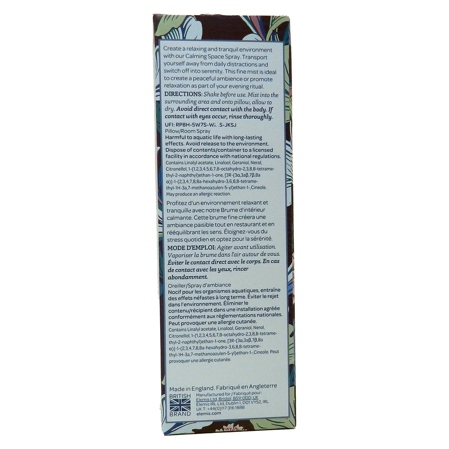 Elemis Calming Space Spray Wellbeing and Pillow Mist 1 Fl Ounce