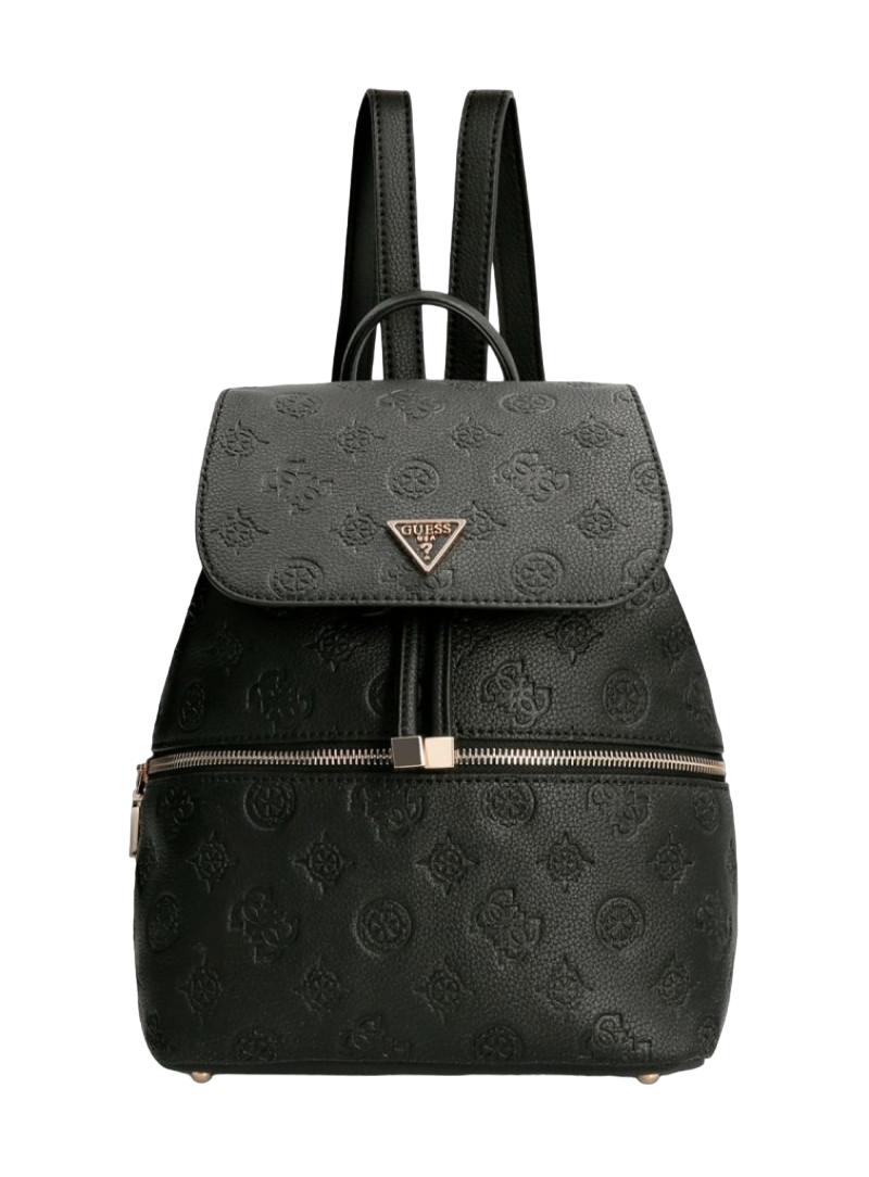 Guess, Helaina, Synthetic Leather, Textile Backpack, Black, Lined Compartment, For Women, 24 x 30 x 13 cm