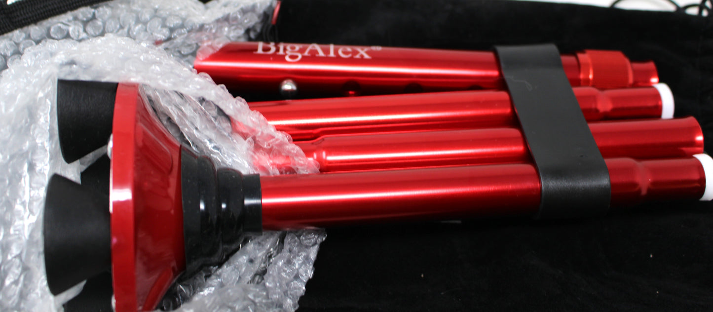 BigAlex Folding Walking Cane With LED Light & Pivoting Quad Base Red (Unboxed)