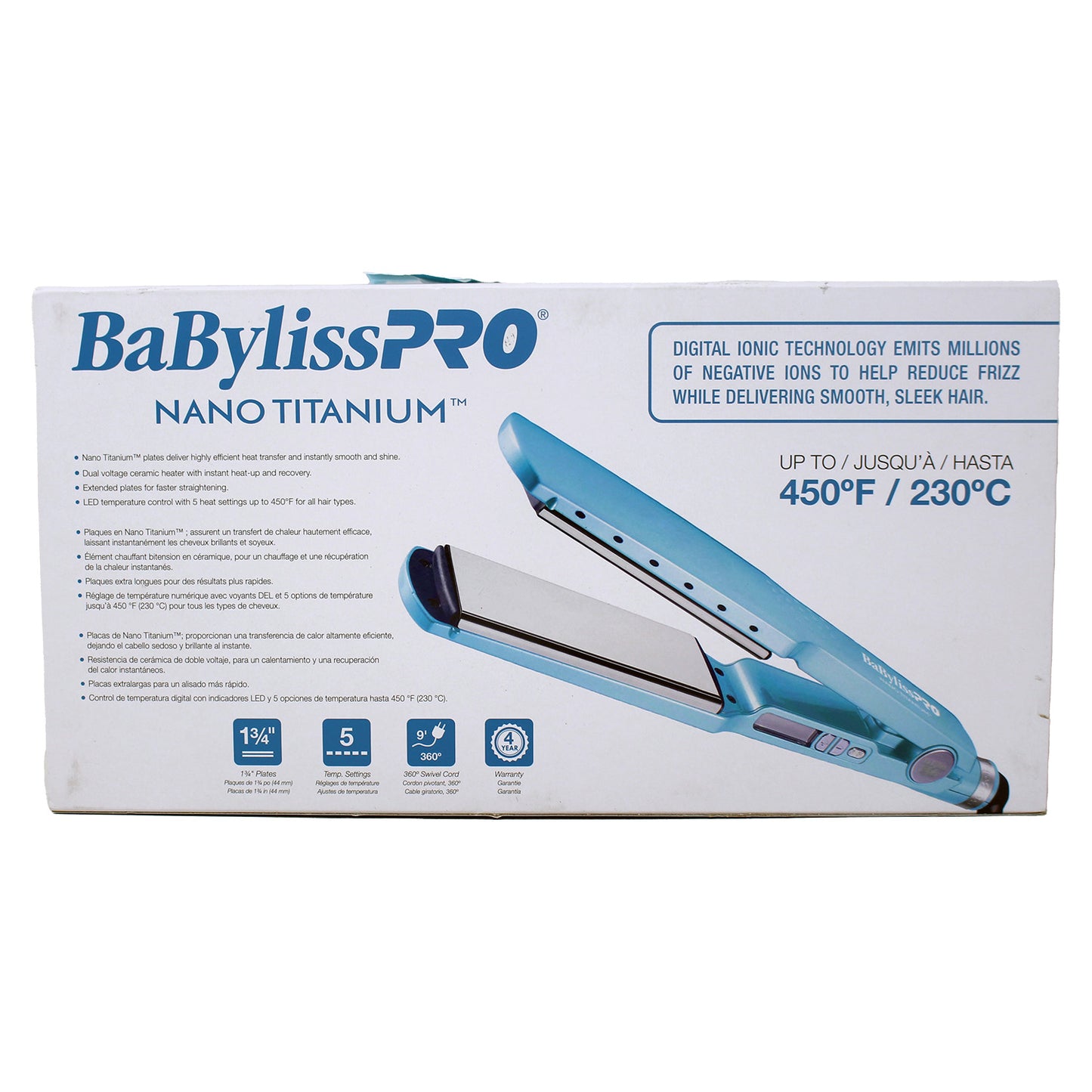 BaBylissPRO Nano Titanium Ionic Straightening Iron