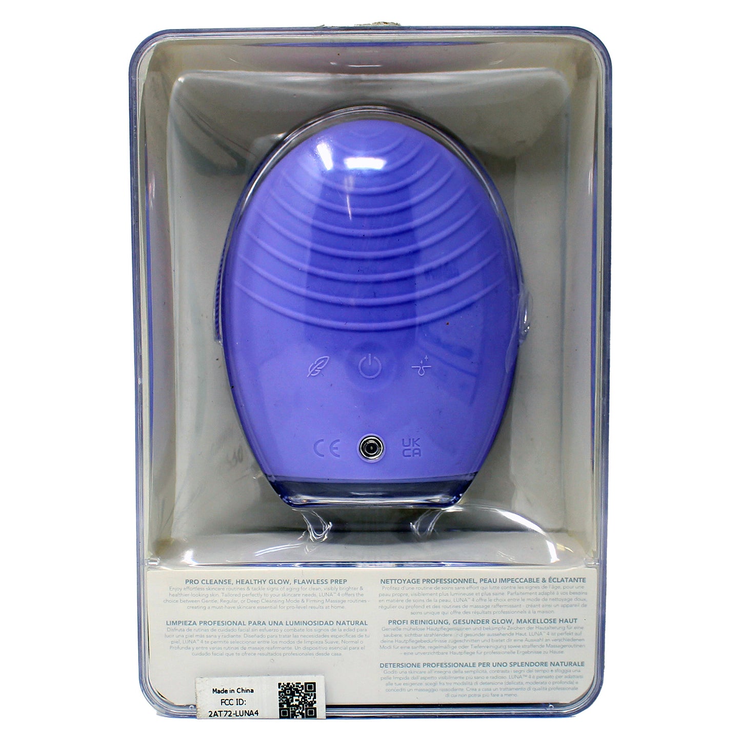 FOREO LUNA 4 2-In-1 Smart Facial Cleansing & Firming Device (Purple ) 1 Count