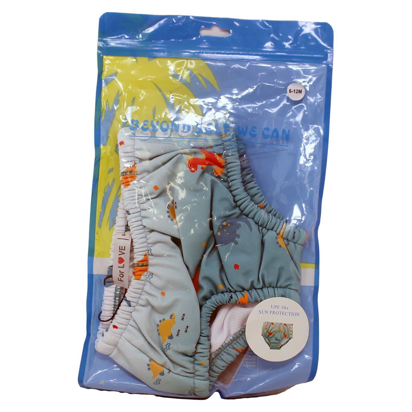 weVSwe Reusable Adjustable Baby Swim Diaper Green Dinosaurs (6-12 Months)