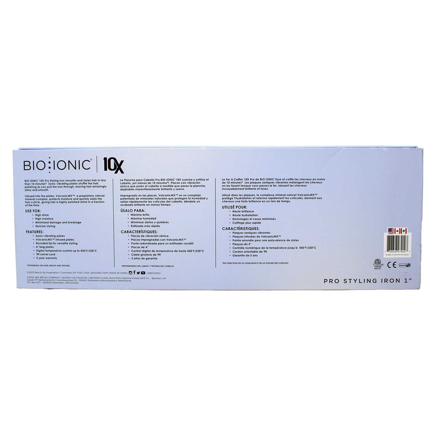 Bio Ionic 10X Pro Styling Iron 1" (Elemental Blue)