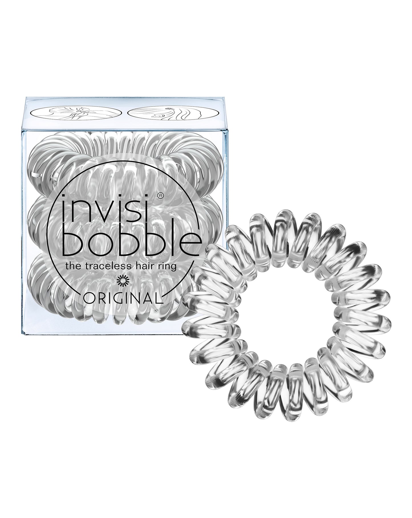 Set Trio, InvisiBobble, Original, Hair Band, Crystal Clear, 3 pcs