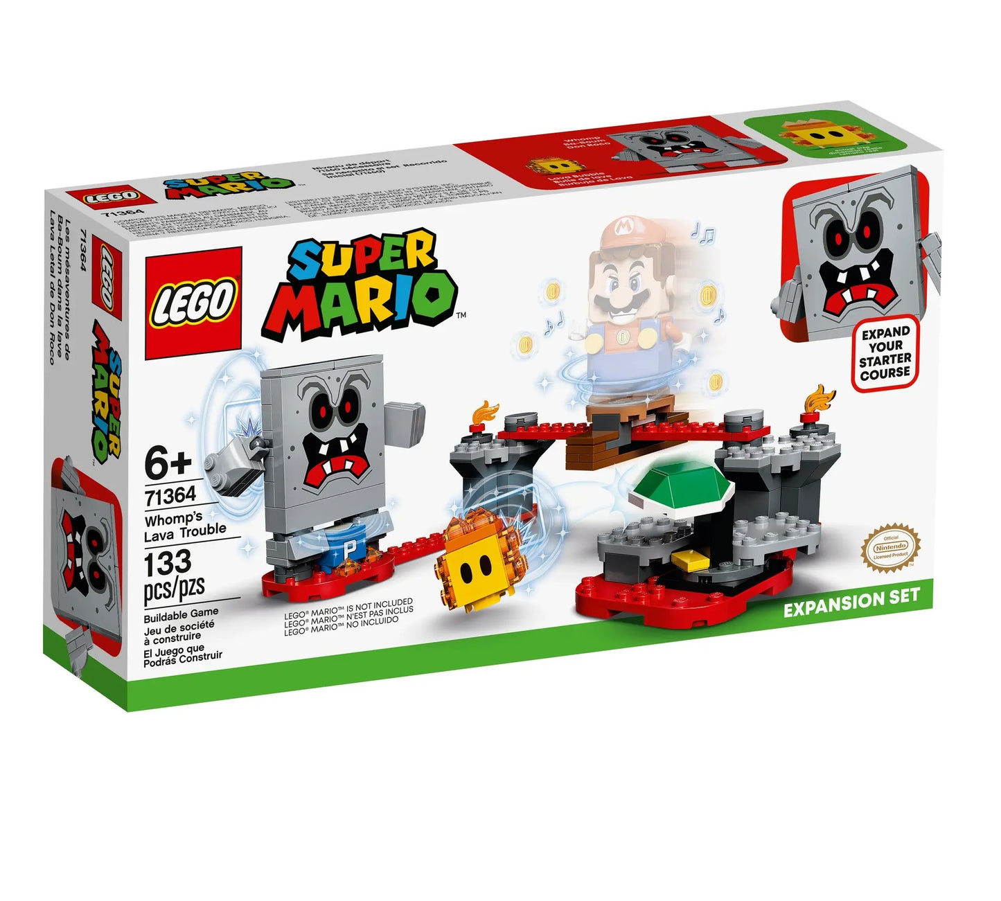 Lego, Super Mario, Whomp’s Lava Trouble Expansion Set, Construction Set, 71364, Unisex, 6+ years, 133 pcs