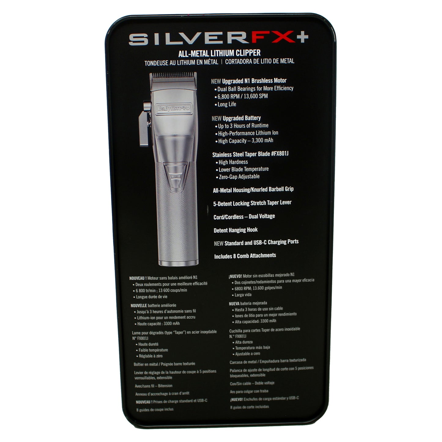 BaBylissPRO SilverFX + Metal Lithium Clipper 1 Count
