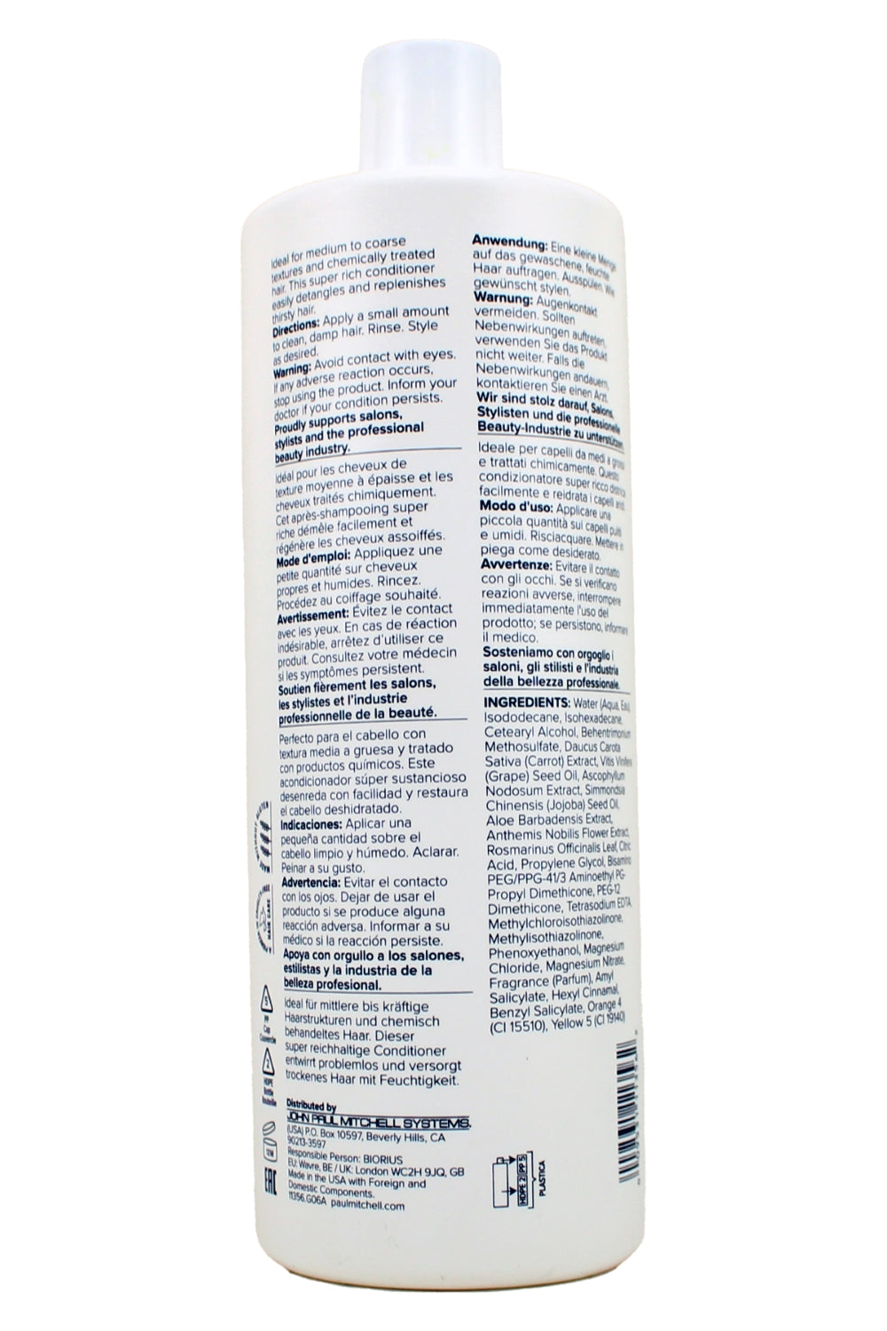 Paul Mitchell The Detangler, Original Conditioner, Super Rich Formula, For Coarse + Color-Treated Hair, 33.8 Fl. Oz.