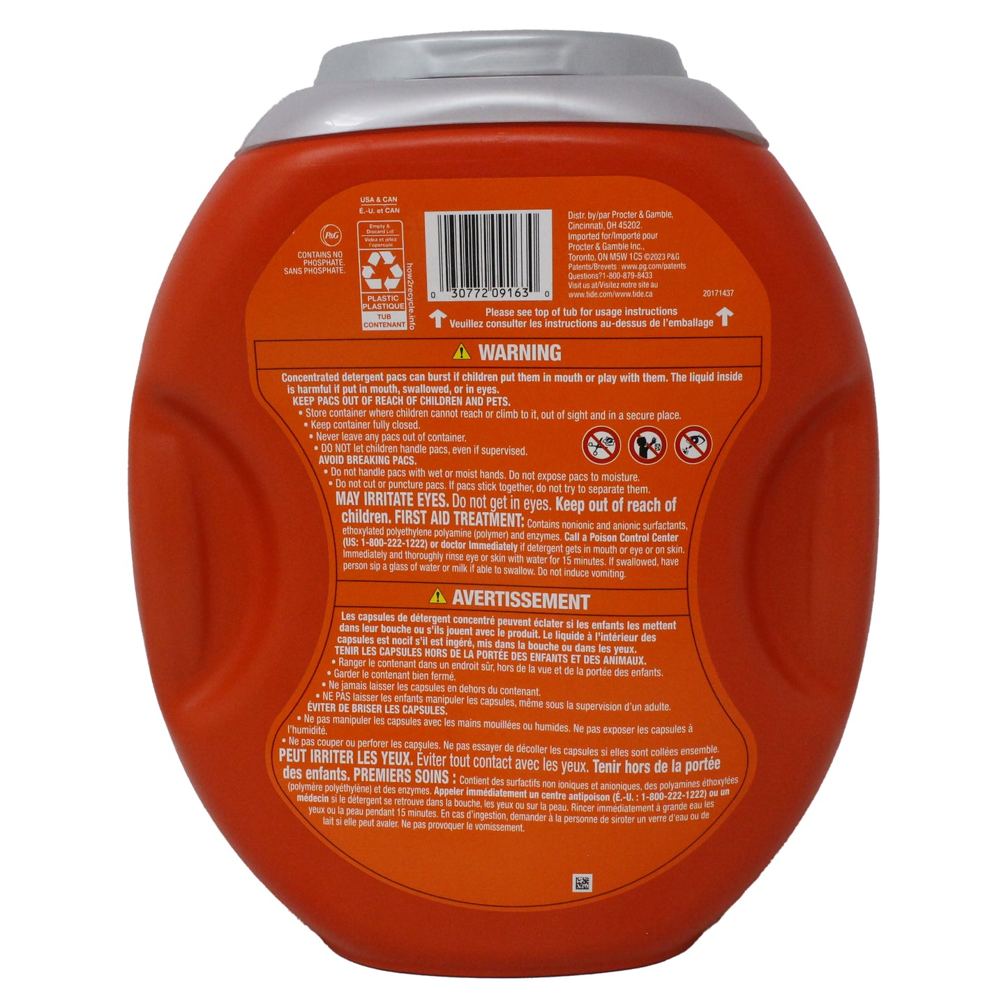 Tide Power PODs Hygienic Clean Laundry Detergent Pacs, 45 Count, Hypoallergenic