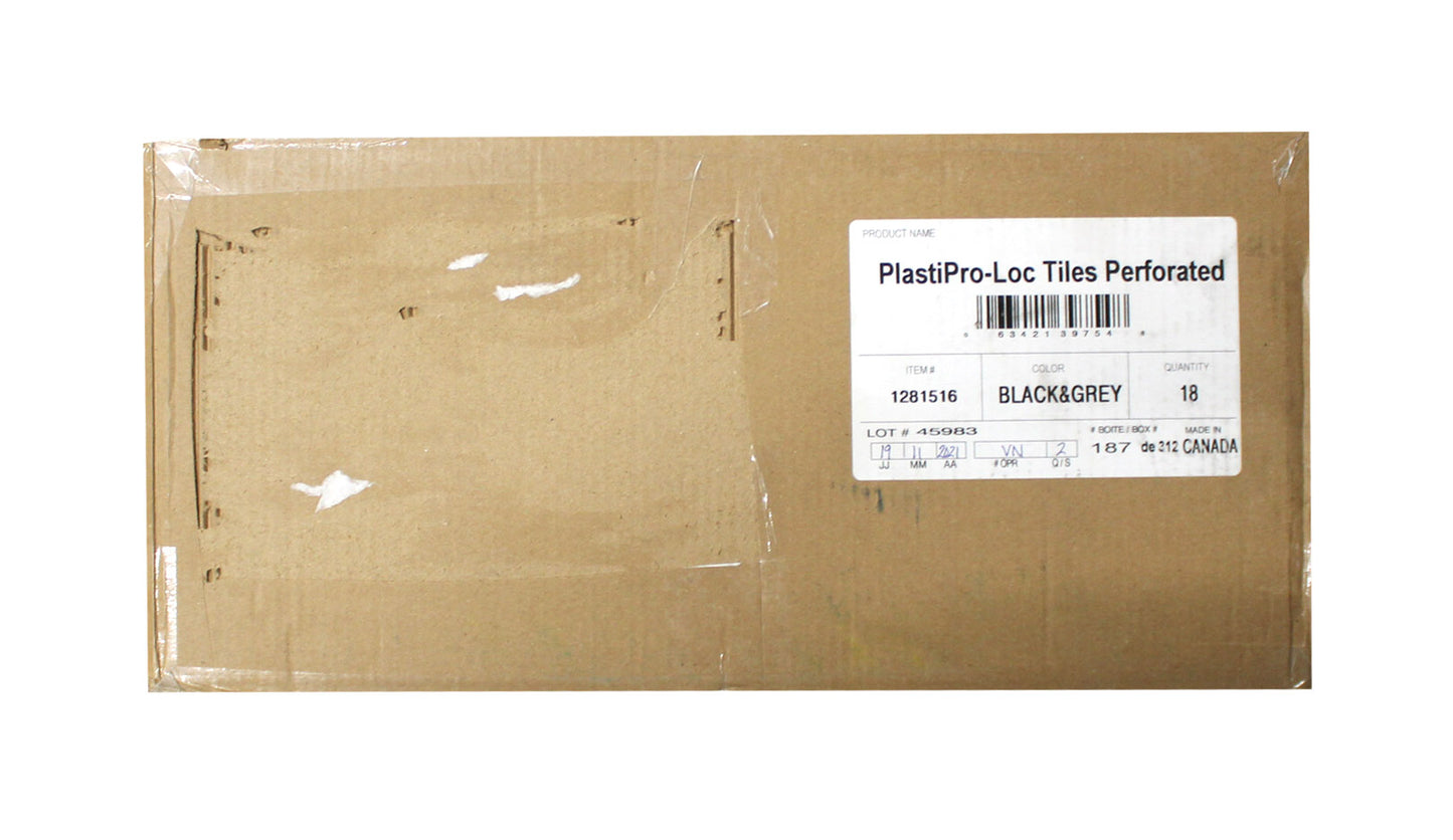 PlastiPro-Loc Heavy Duty Garage Floor Tiles Black & Grey 18 Pieces