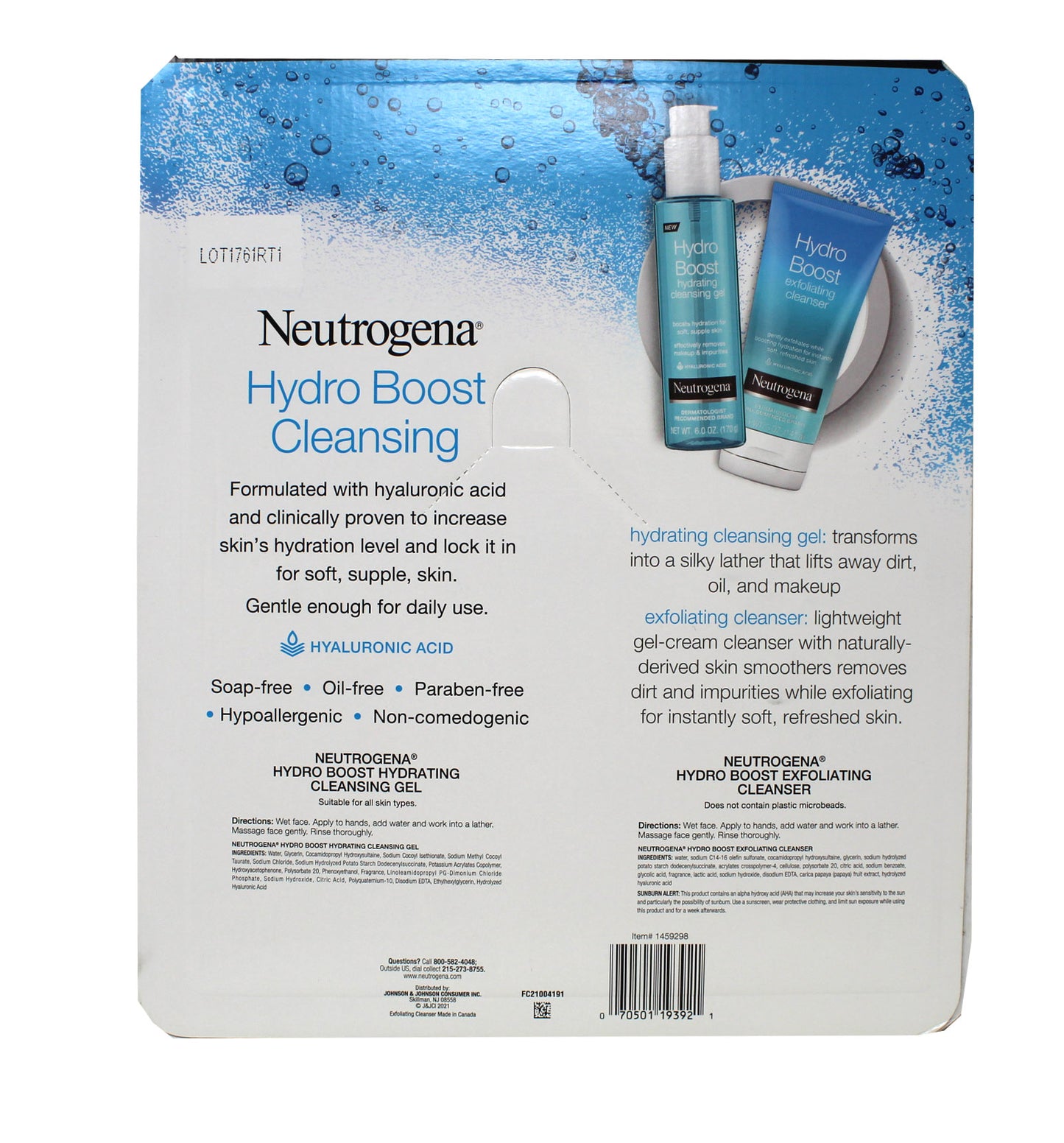 Neutrogena Hydro Boost Cleanse Gel & Exfoliating Cleanser Set