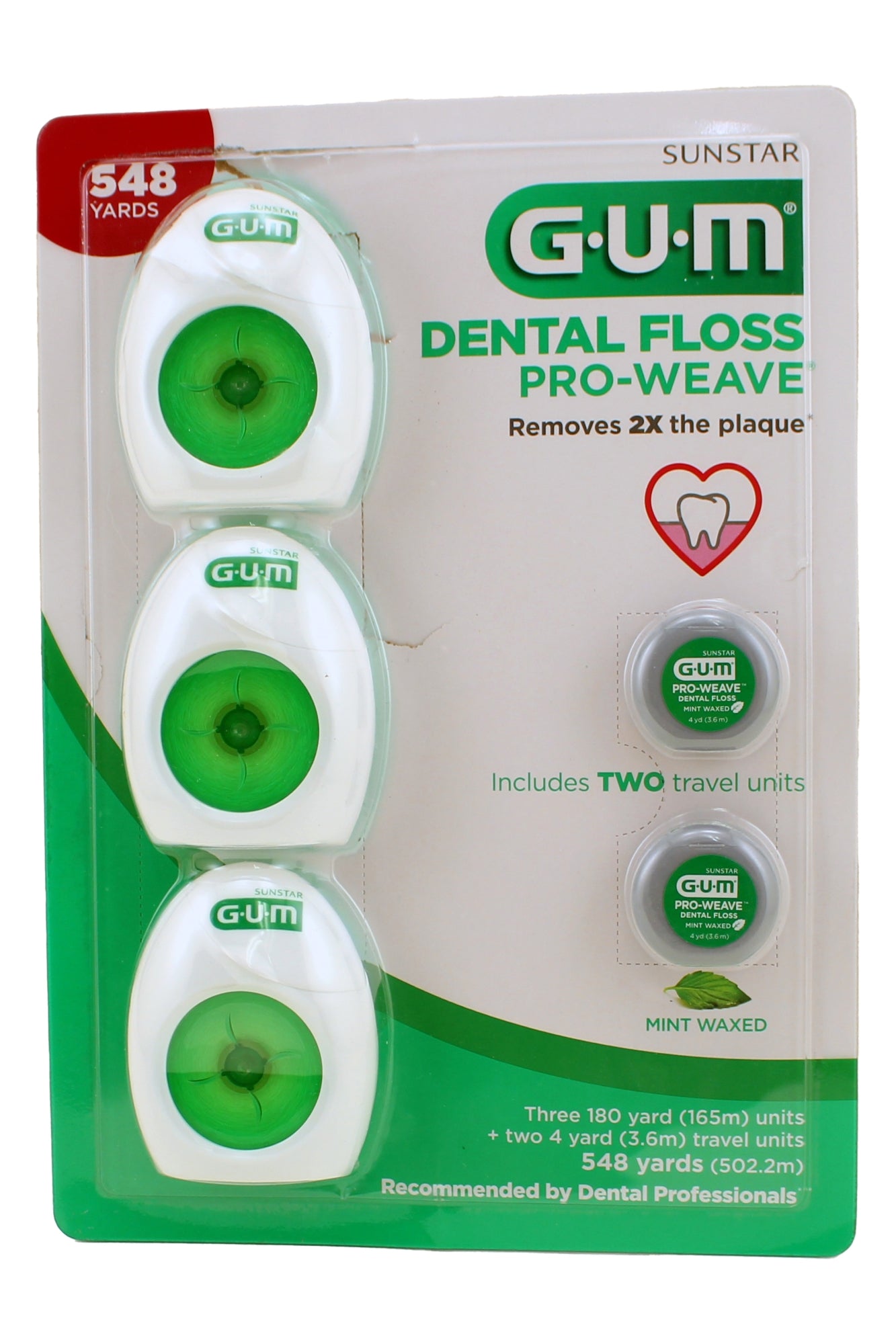 GUM Dental Floss Pro Weave Set (3 x 180 Yards, 2 x 4 Yards)