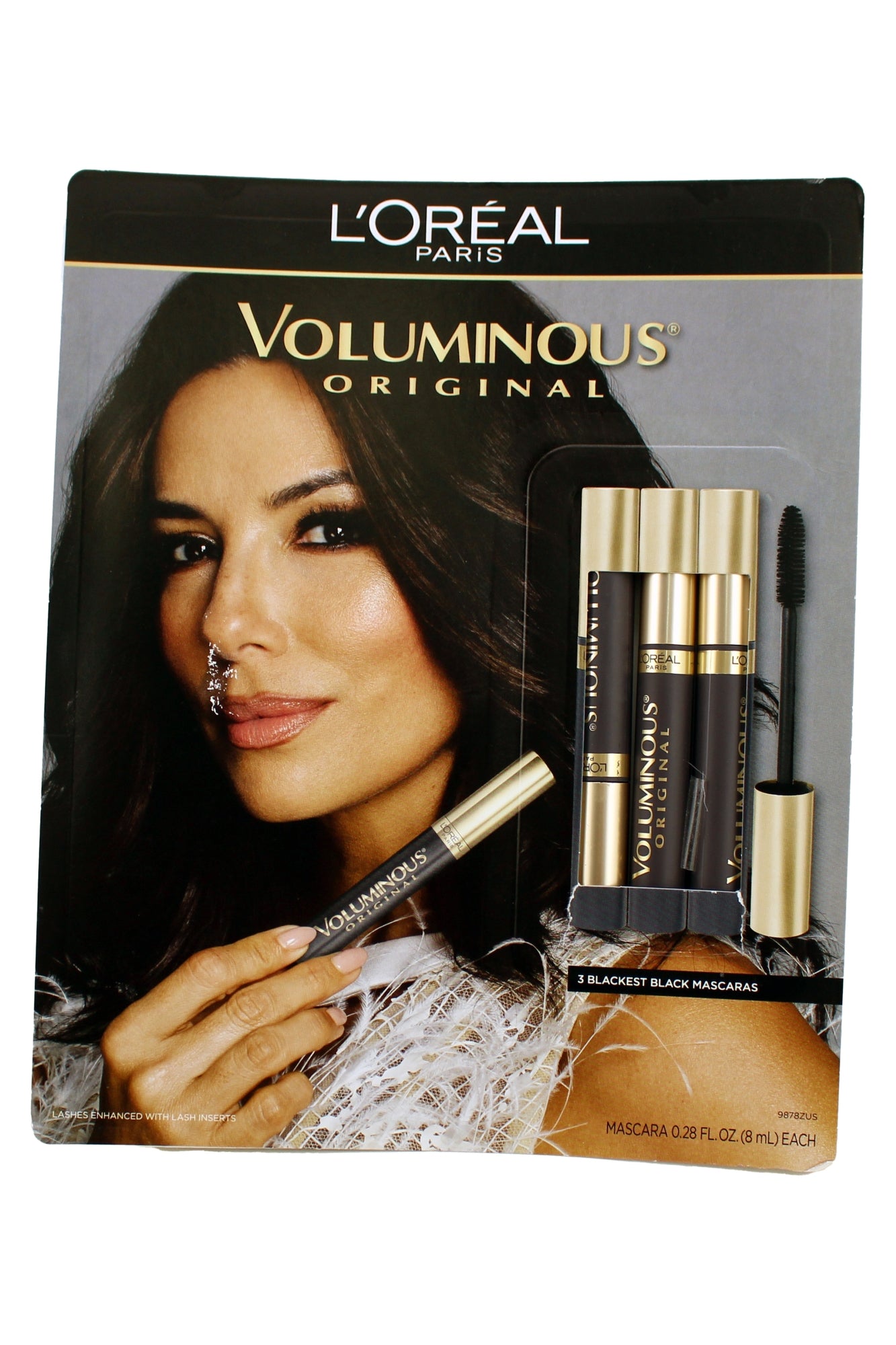 L'Oreal Voluminous Original Mascara 3 Blackest Black 0.28 Fl Ounce Each