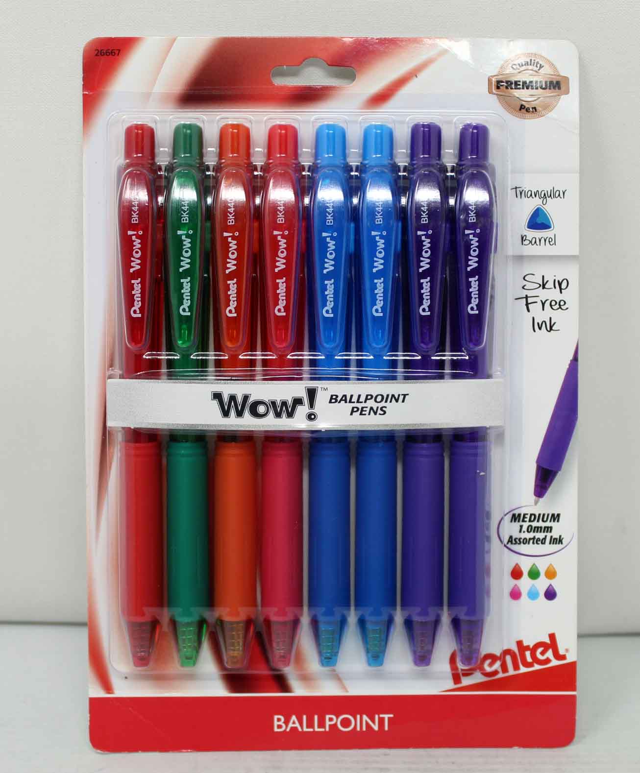 Pentel Wow! Retractable Ballpoint Pens Multiple Colors Ink 8 Counts