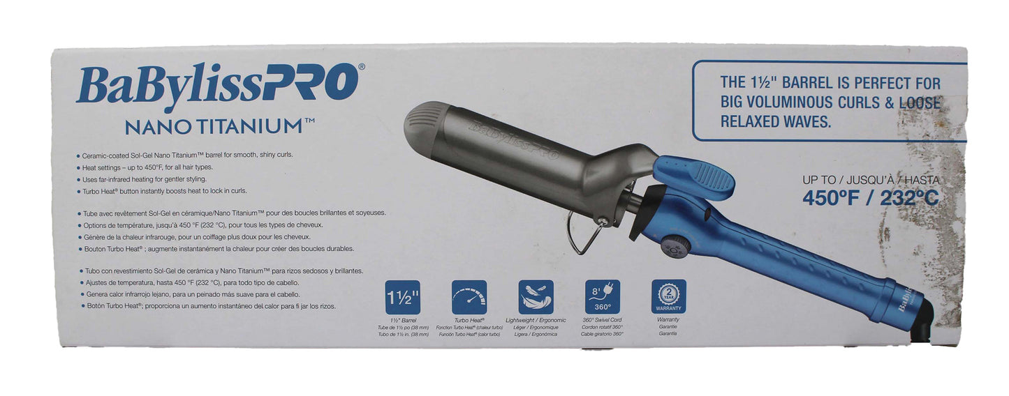 BaByliss Pro Nano Titanium Spring Curling Iron 1.5" Inch