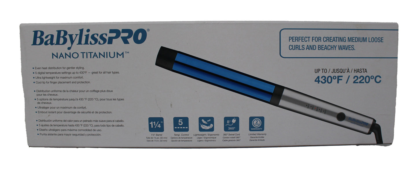 BabylissPRO Nano Titanium Professional Curling Wand For All Hair Types 1 1/4"