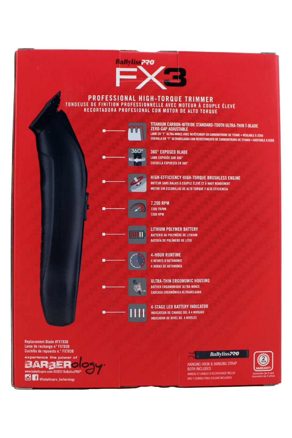 BaBylissPro Professional High Torque Trimmer Black 1 Count