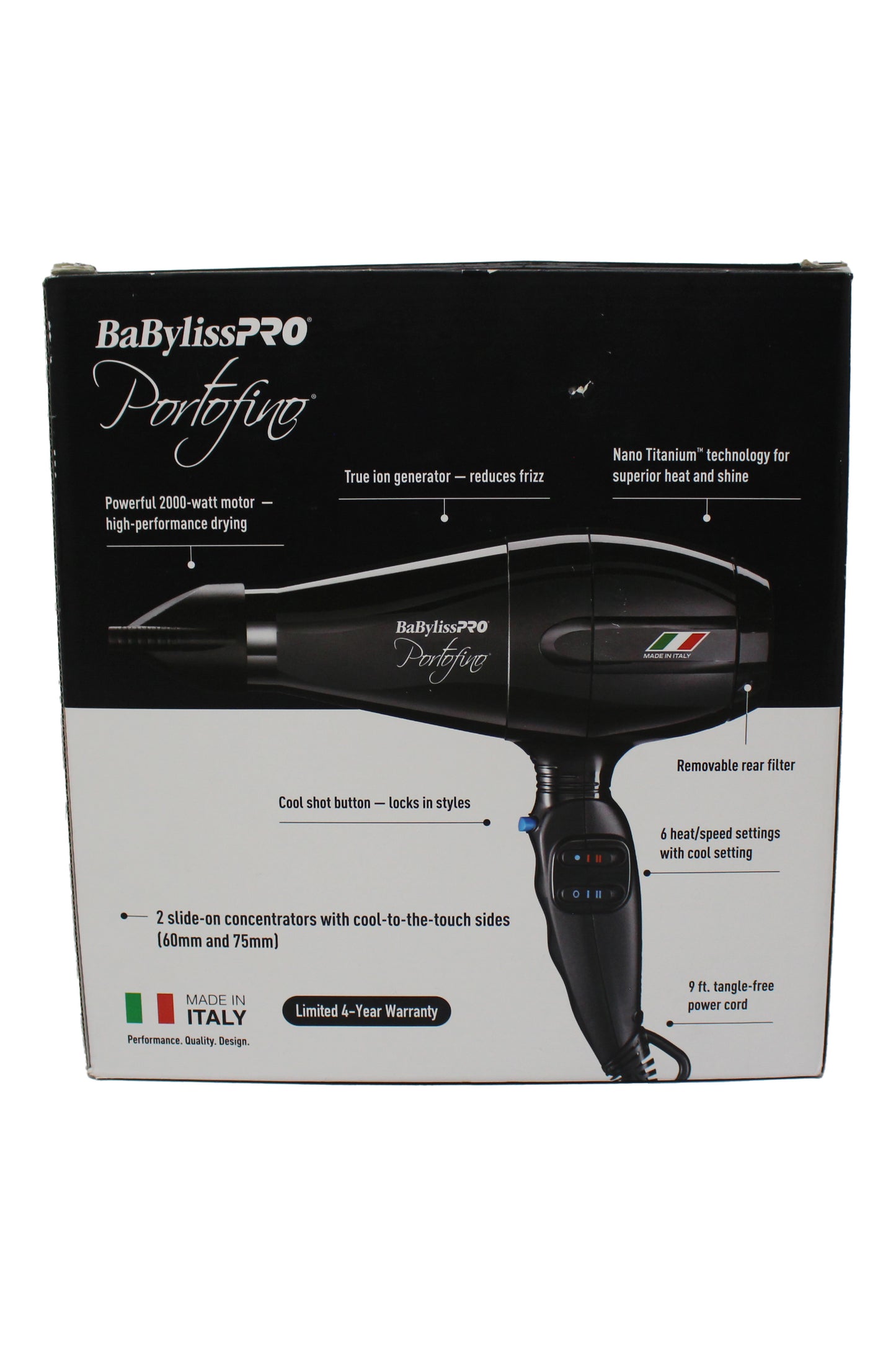 Babyliss Pro Portofino 2000 Watts Dryer Black 1 Count