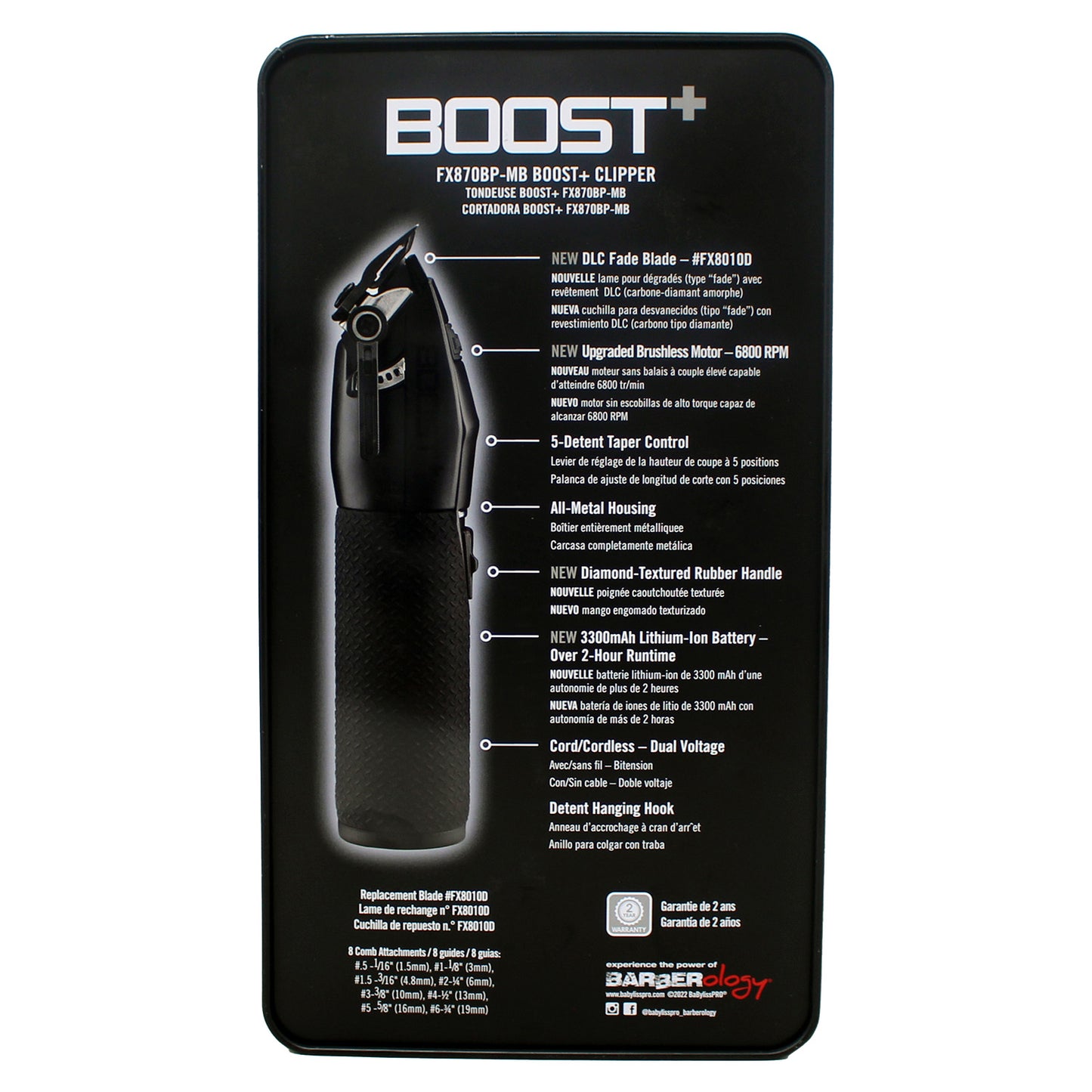 BaBylissPRO FX870BP-MB Black BOOST+ Hair Clipper 1 Count