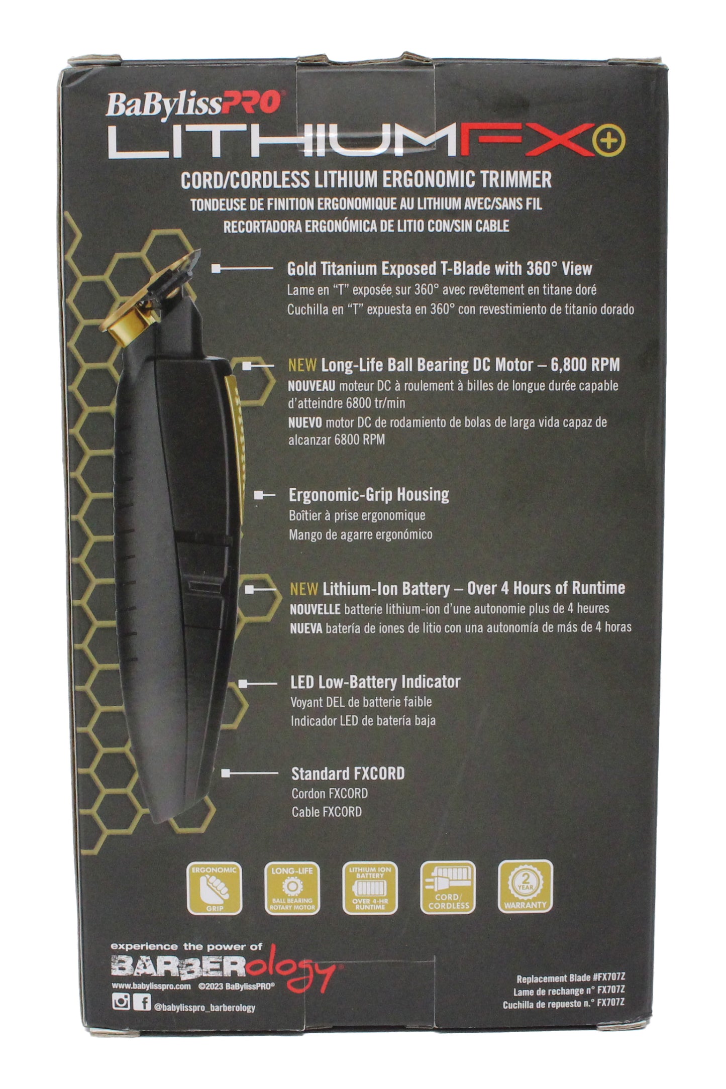 BaBylissPRO LithiumFX Cordless Ergonomic Trimmer