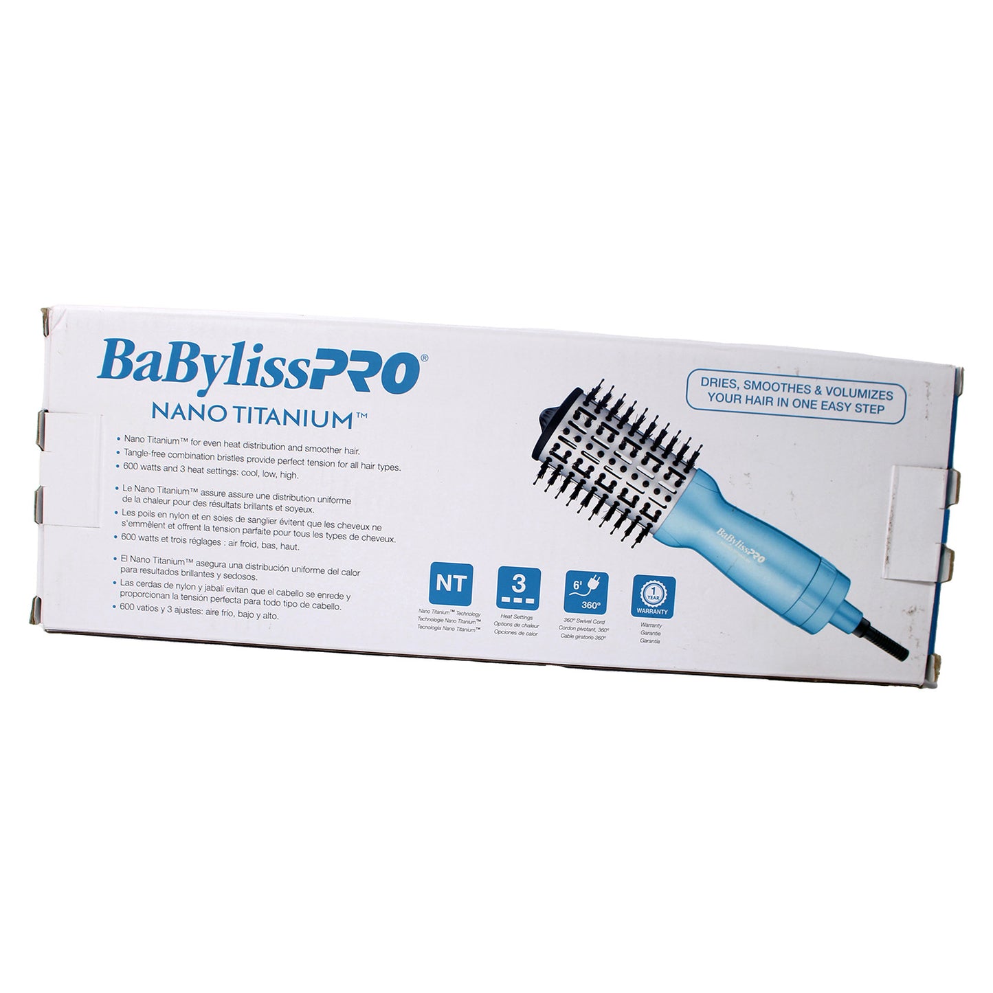 Hair Dryer and Volumizer 3 Heat Settings Brush Straightening Curling Iron Comb -