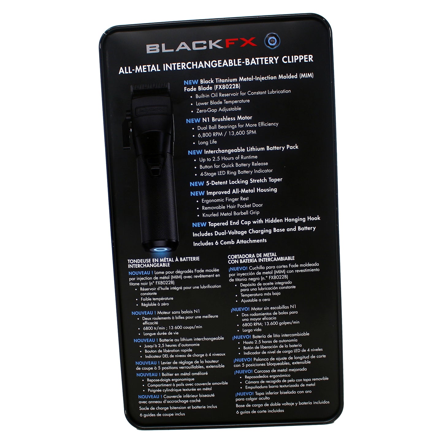 BaBylissPRO FXONE BlackFX Metal Clipper 1 Count