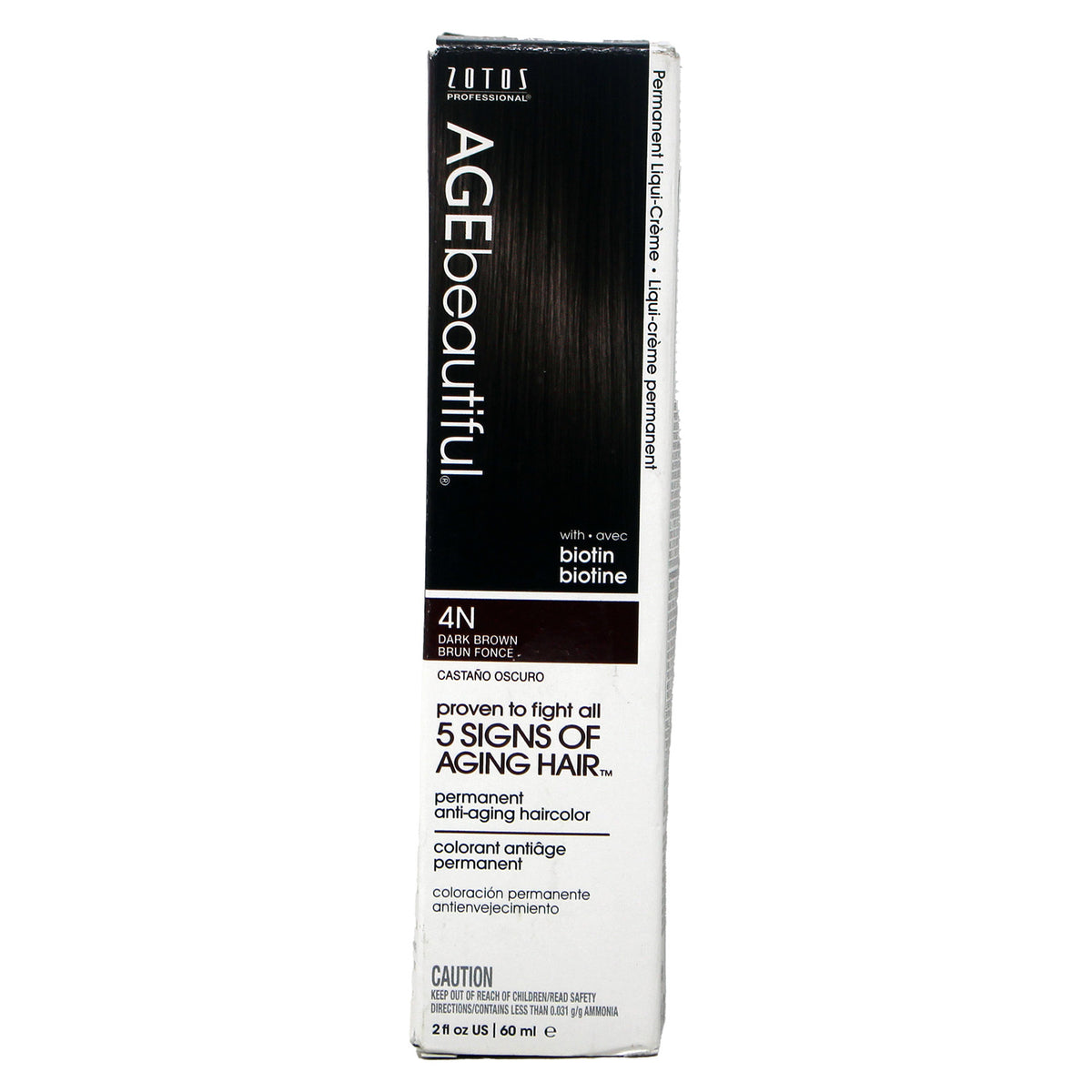 AGEbeautiful Permanent Anti-Aging Hair Color 4N Dark Brown 2 Ounces
