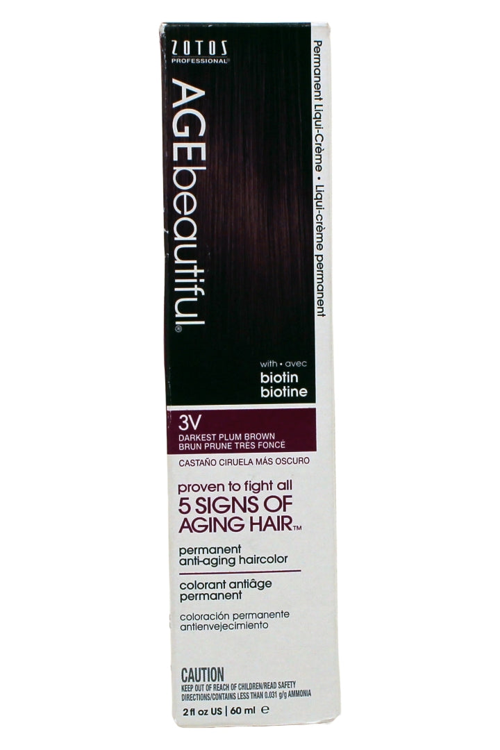 Age Beautiful 3V Darkest Plum Brown Permanent Hair Color 2 Fl Ounce