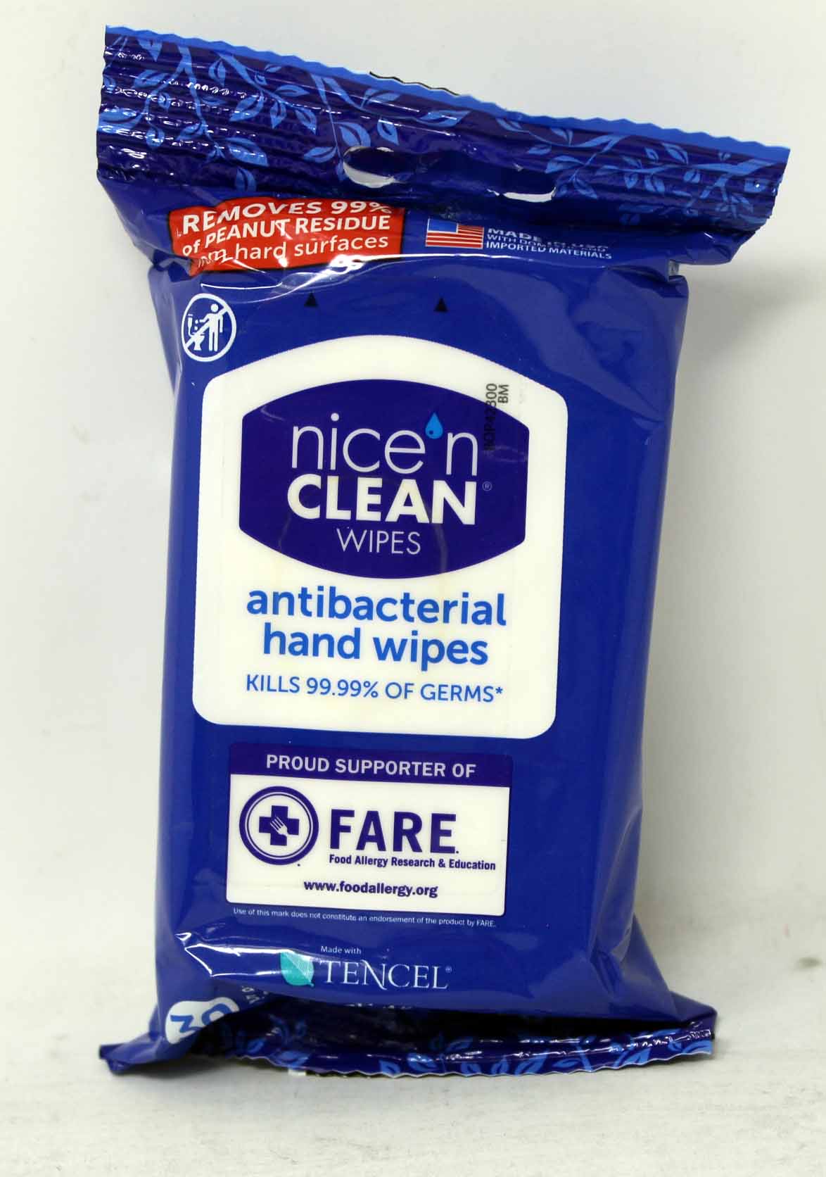 Nice N Clean Antibacterial Hand Wipes 30 Count