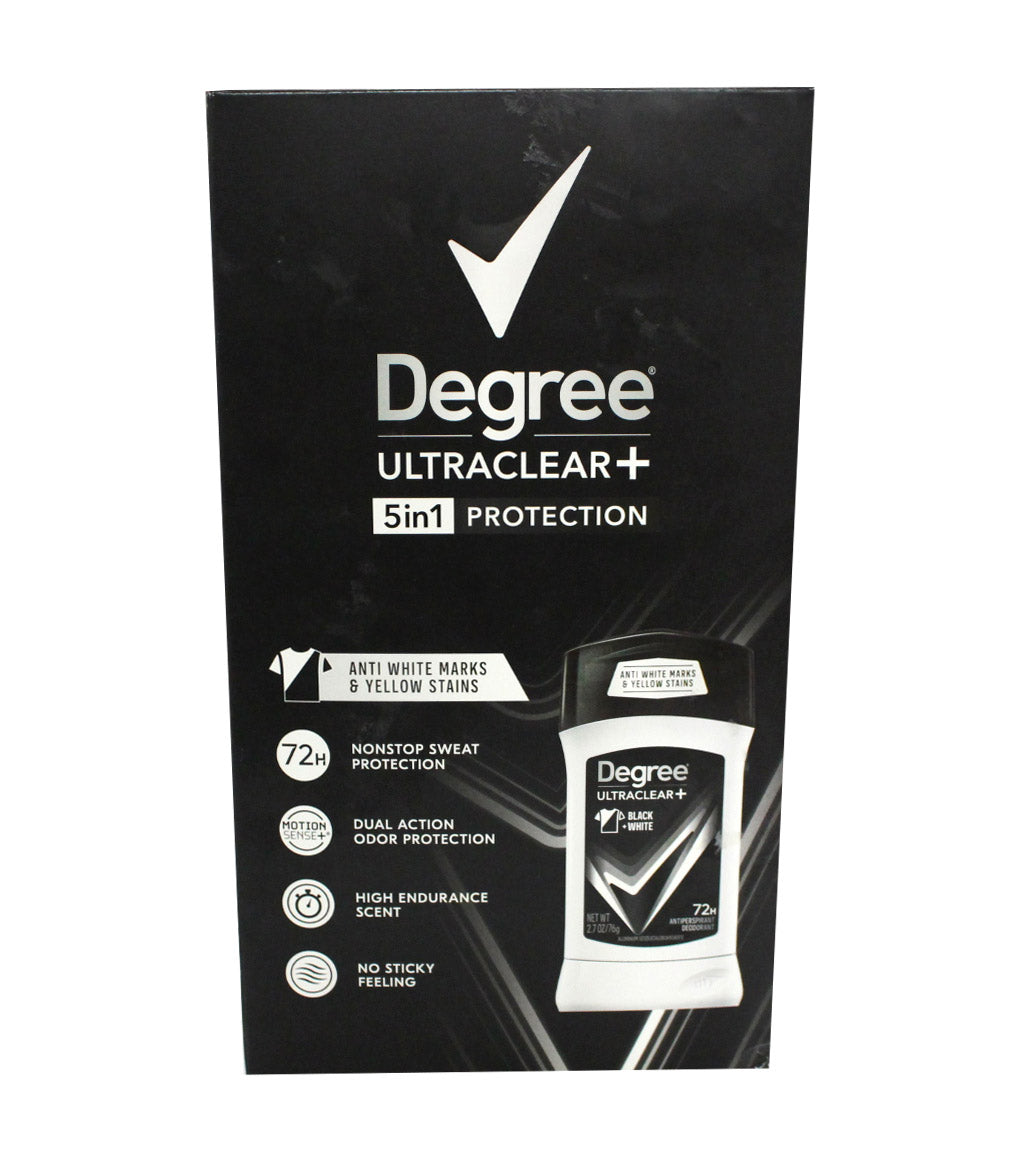 Degree UltraClear+ Black+White 72 Hour Antiperspriant/Deodorant 2.7Ounce(5 Pack)