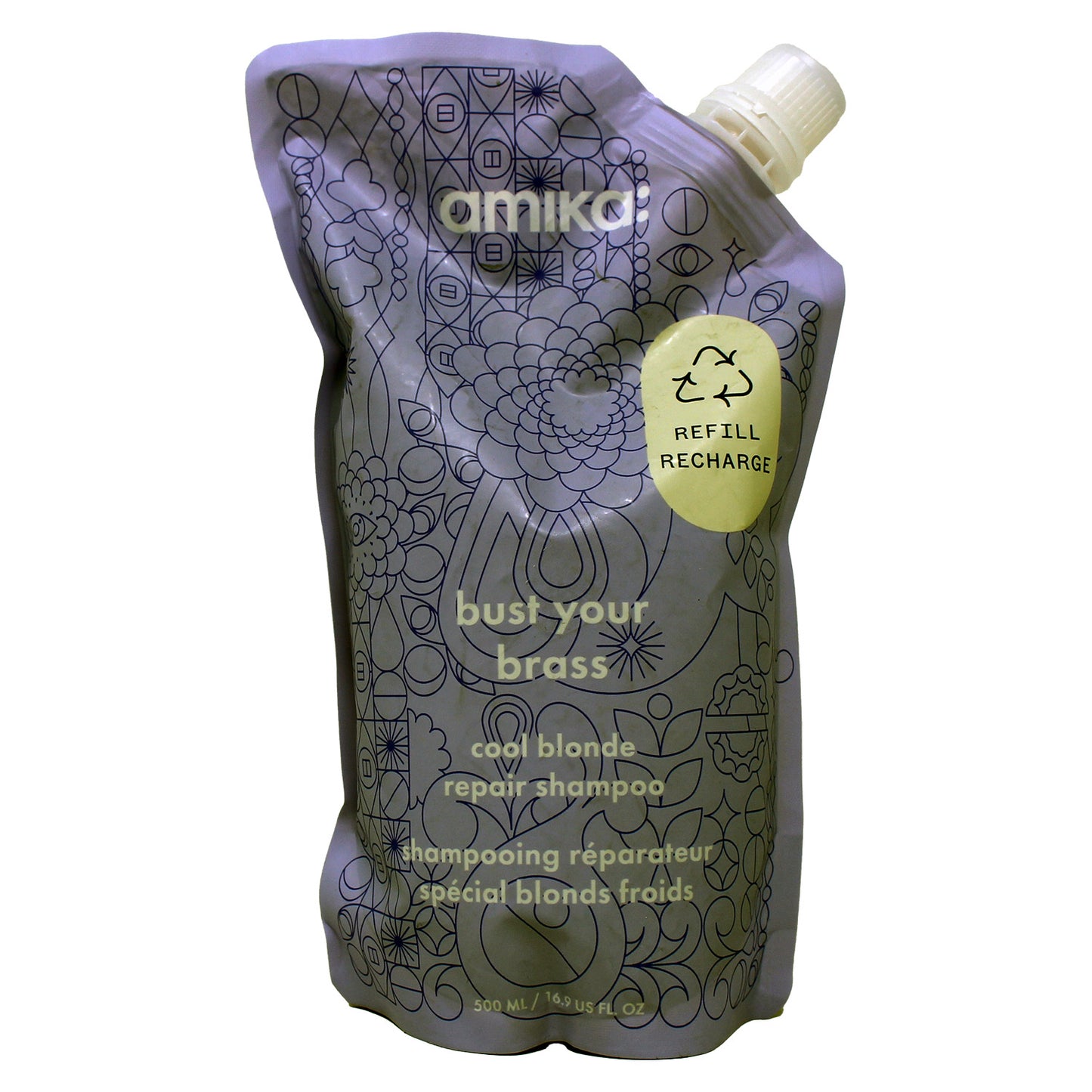 Amika Bust Your Brass Cool Blonde Repair Shampoo 16.9 Ounce