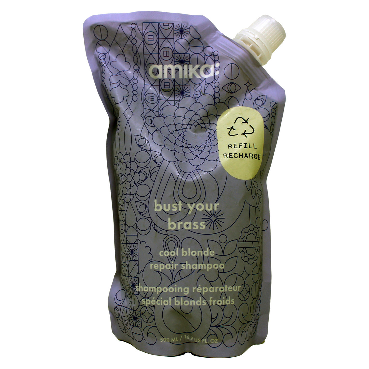 Amika Bust Your Brass Cool Blonde Repair Shampoo 16.9 Ounce