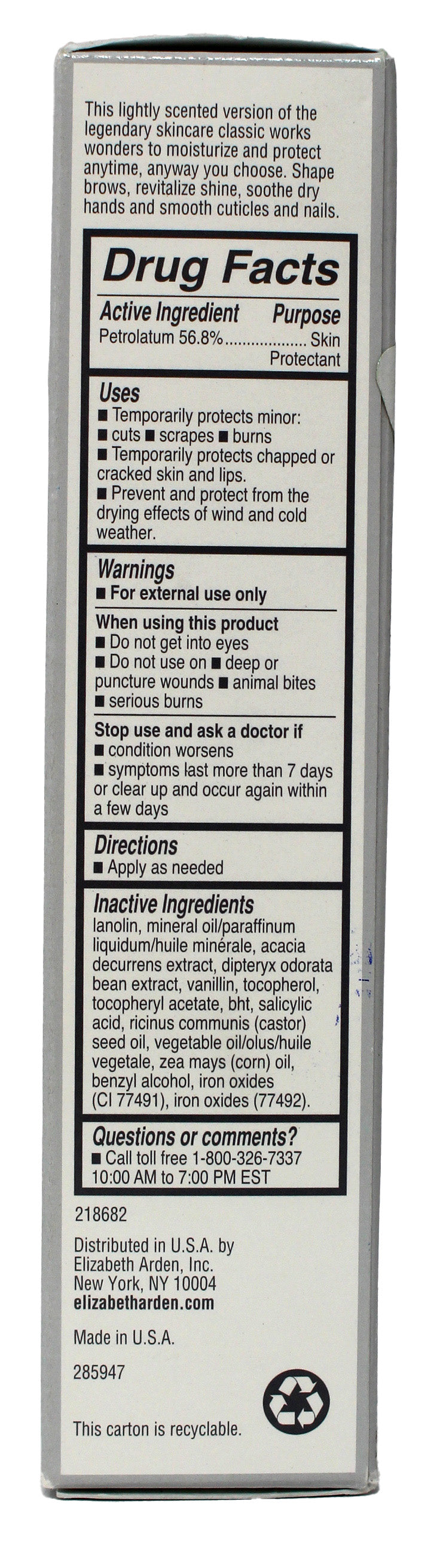 Elizabeth Arden Lightly Scented Eight Hour Cream Skin Protectant 1.7 Ounce