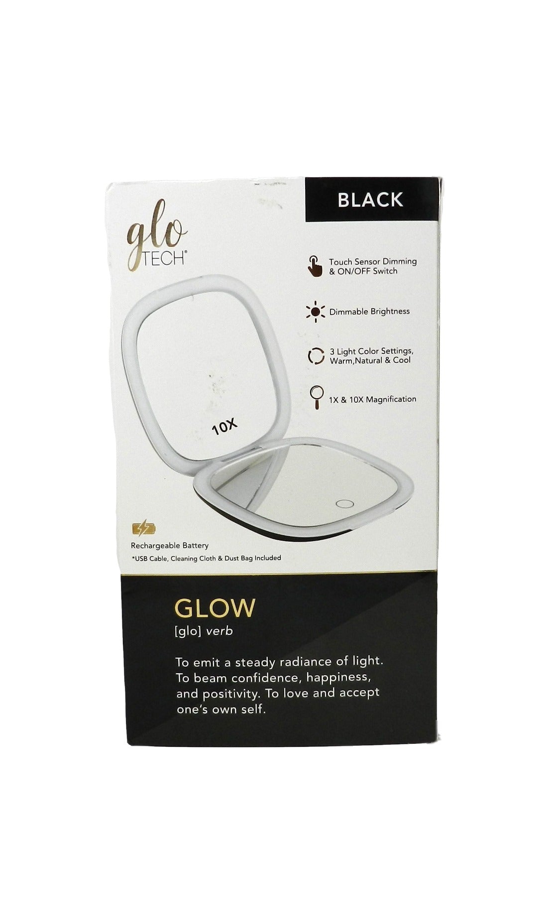 Glo Tech LED Compact Mirror Black 1 Count