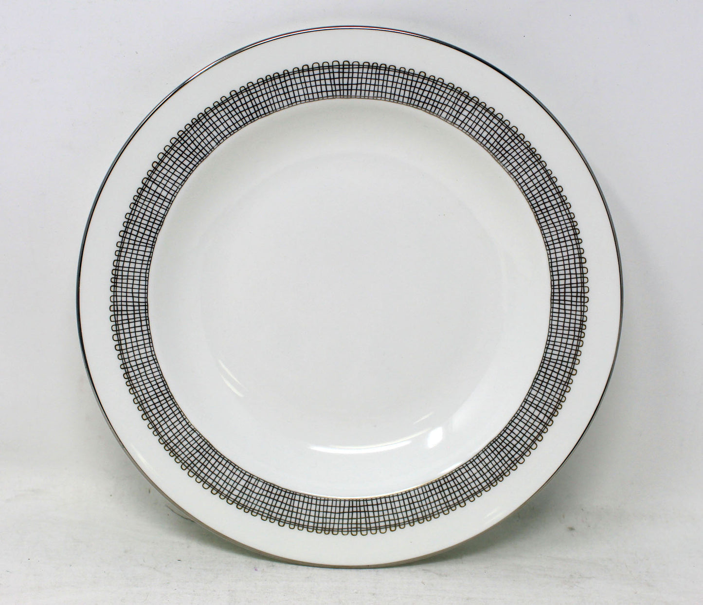 Wedgwood Vera Wang Gold Gilded Weave Platinum Rim Bone China Soup Plate 1 Count