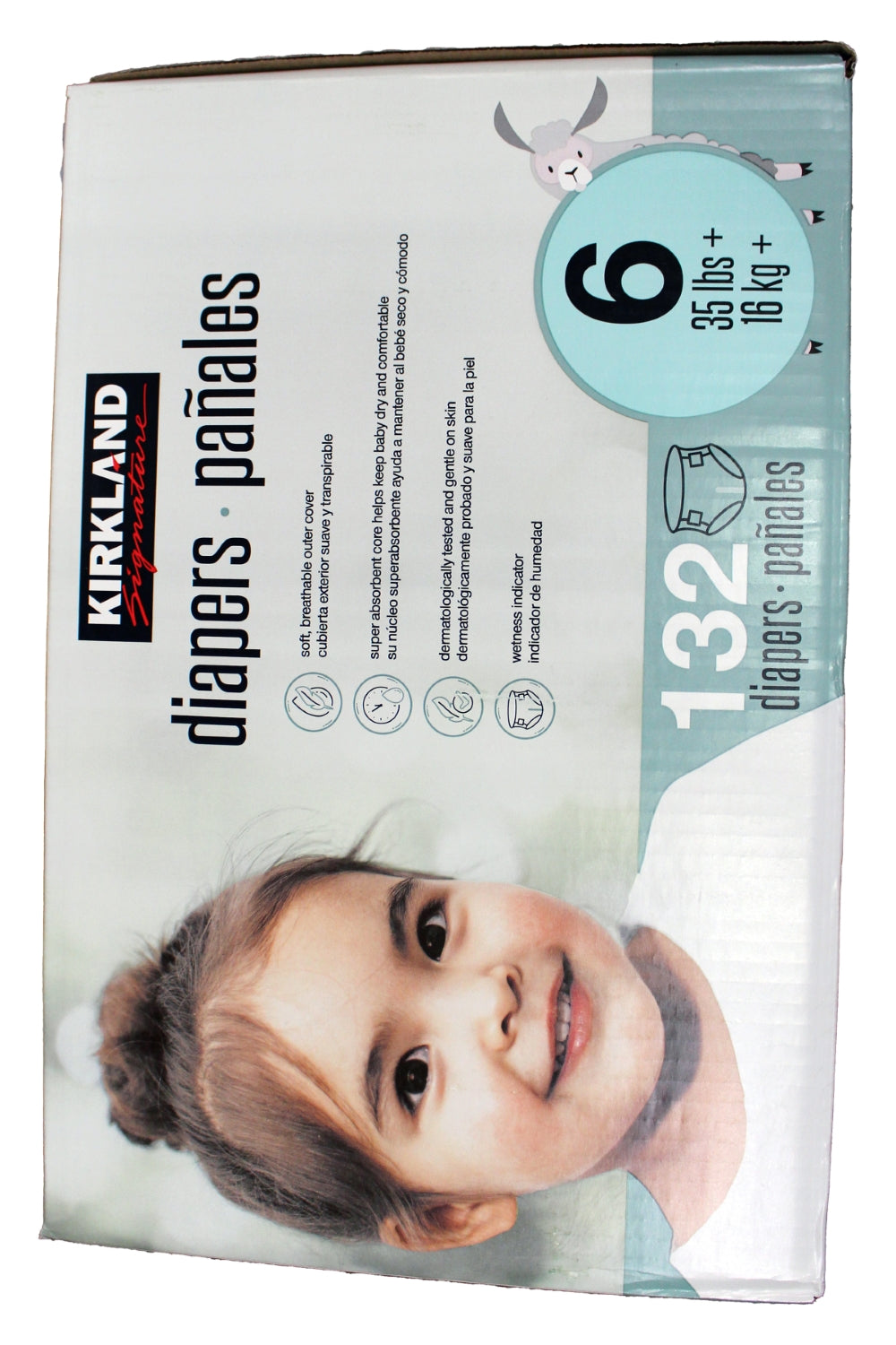 Kirkland Diapers Size 6 35 lbs + 132 Count