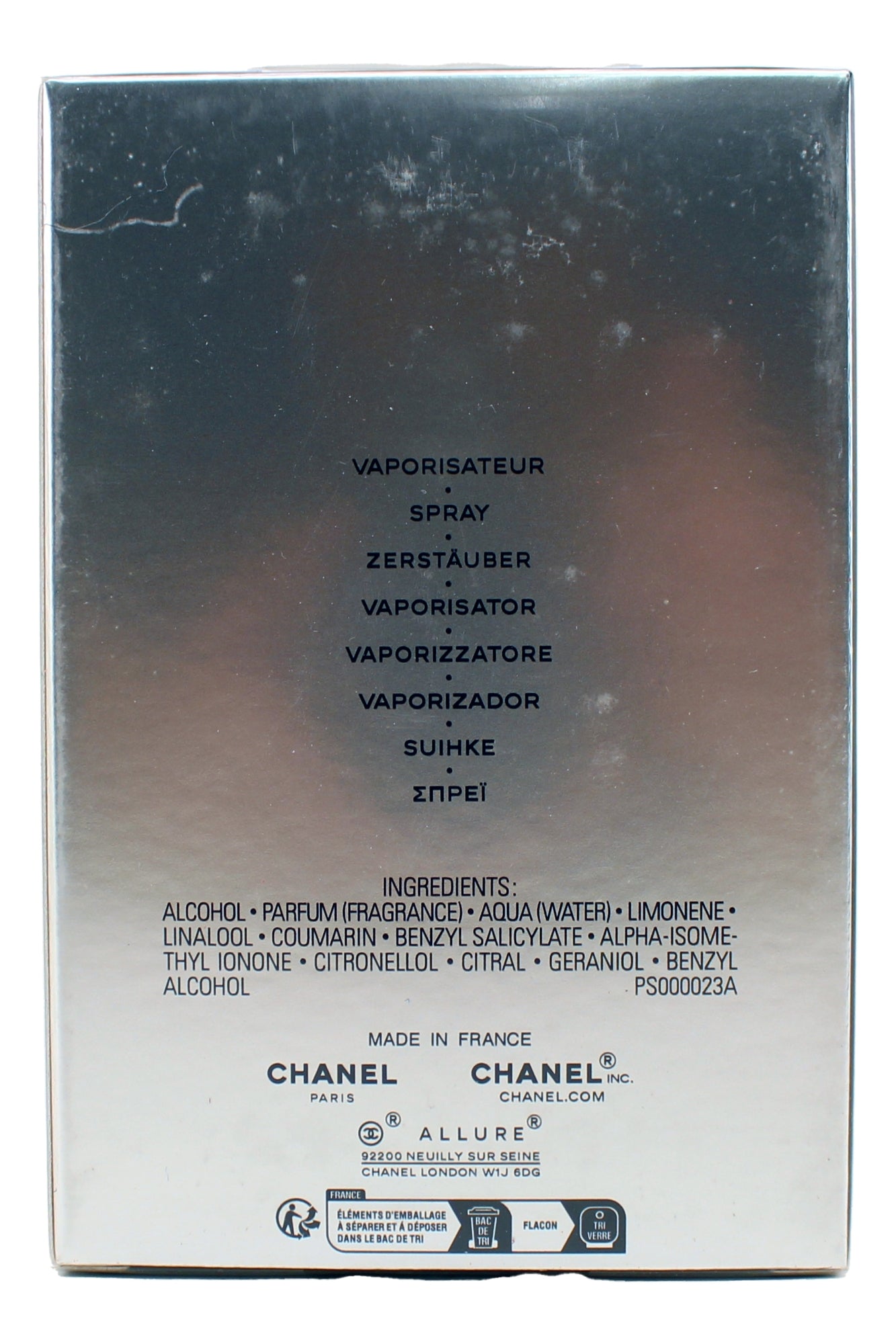 Chanel Allure Homme Sport Superleggera Eau De Parfum 3.4 Fl Ounce