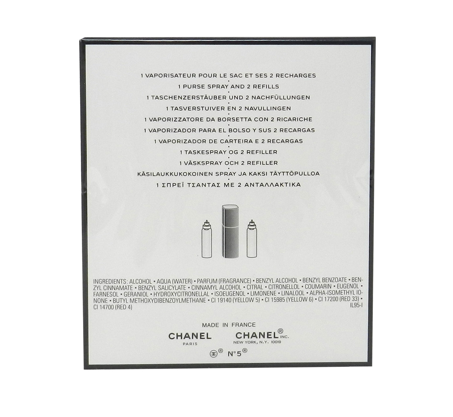 Chanel No 5 Eau De Parfum Purse Travel Spray 3 x 0.7 Ounce