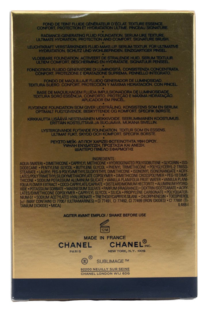 Chanel Sublimage L'Essence De Teint Ultimate Radiance Generating Serum Foundation BR12 1.35 Ounce