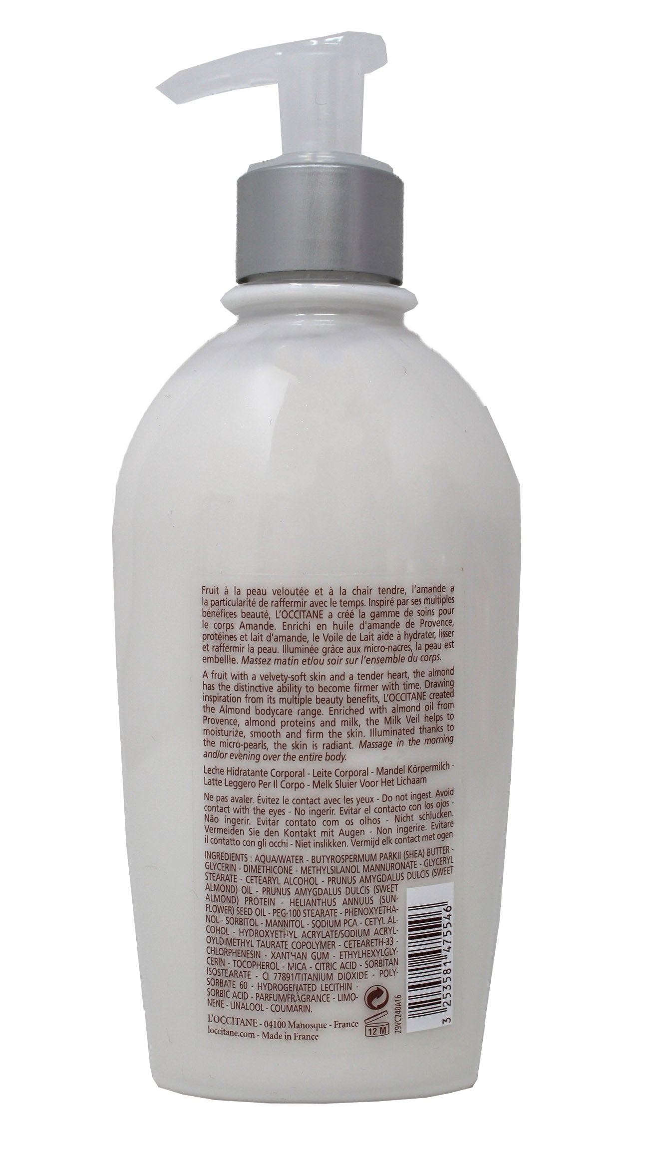 L'Occitane Moisturizing Almond Milk Veil Body Lotion 8 Ounces