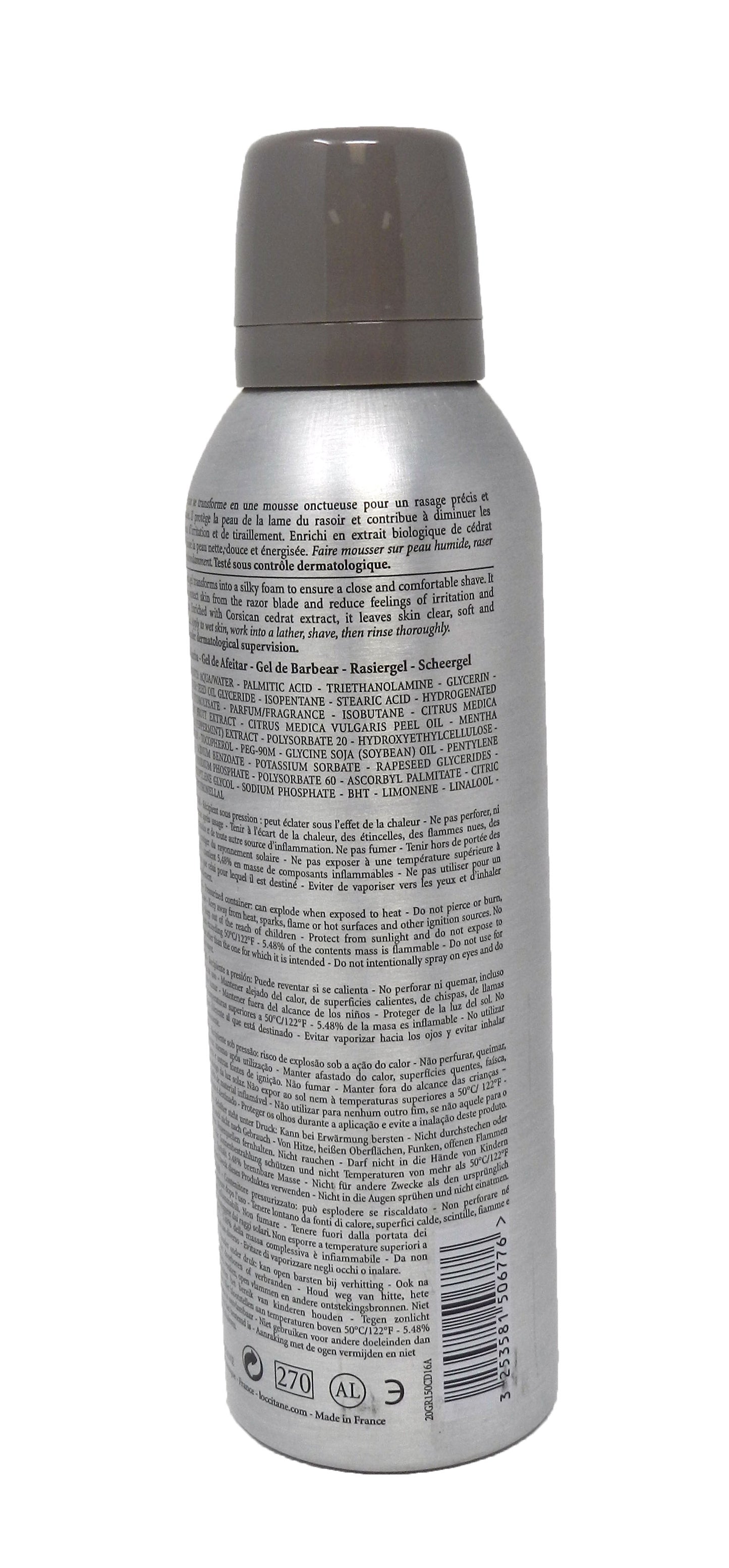 L'Occitane Cedrat Pour Homme Shaving Gel 5 Ounces