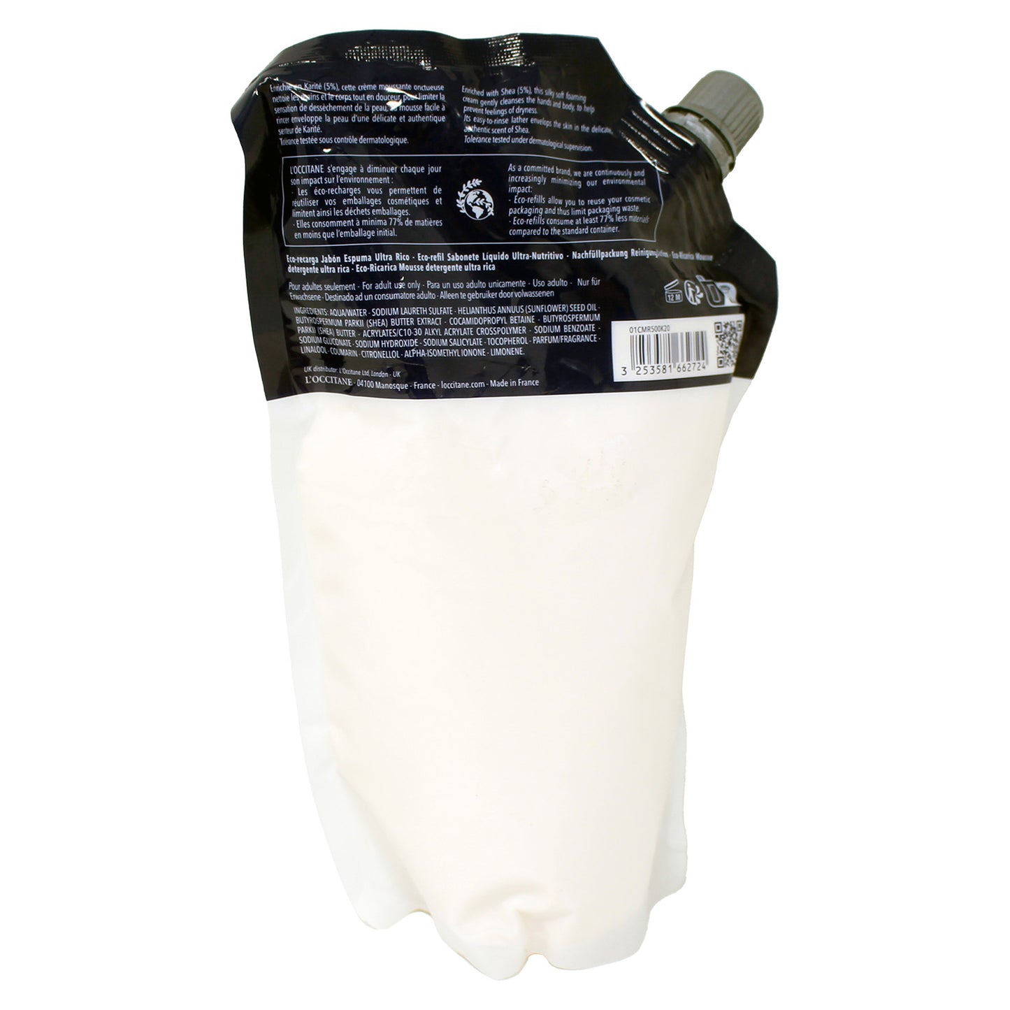 L'Occitane Shea Hands & Body Ultra Rich Wash Contains 5% Shea Refill Pouch 16.9 Fl Ounce