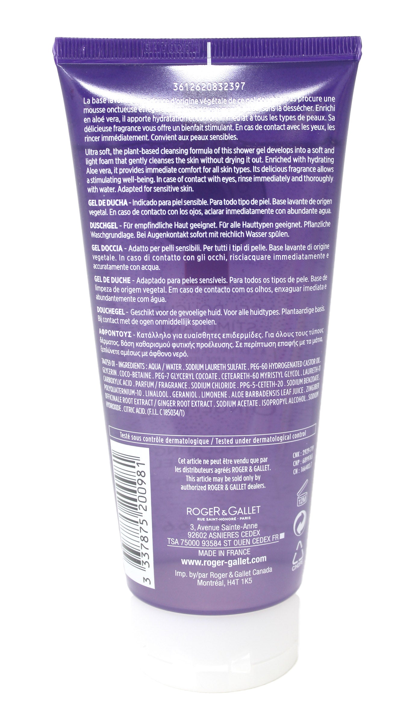 Roger & Gallet Gingembre Stimulating Shower Gel 6.6 Ounces