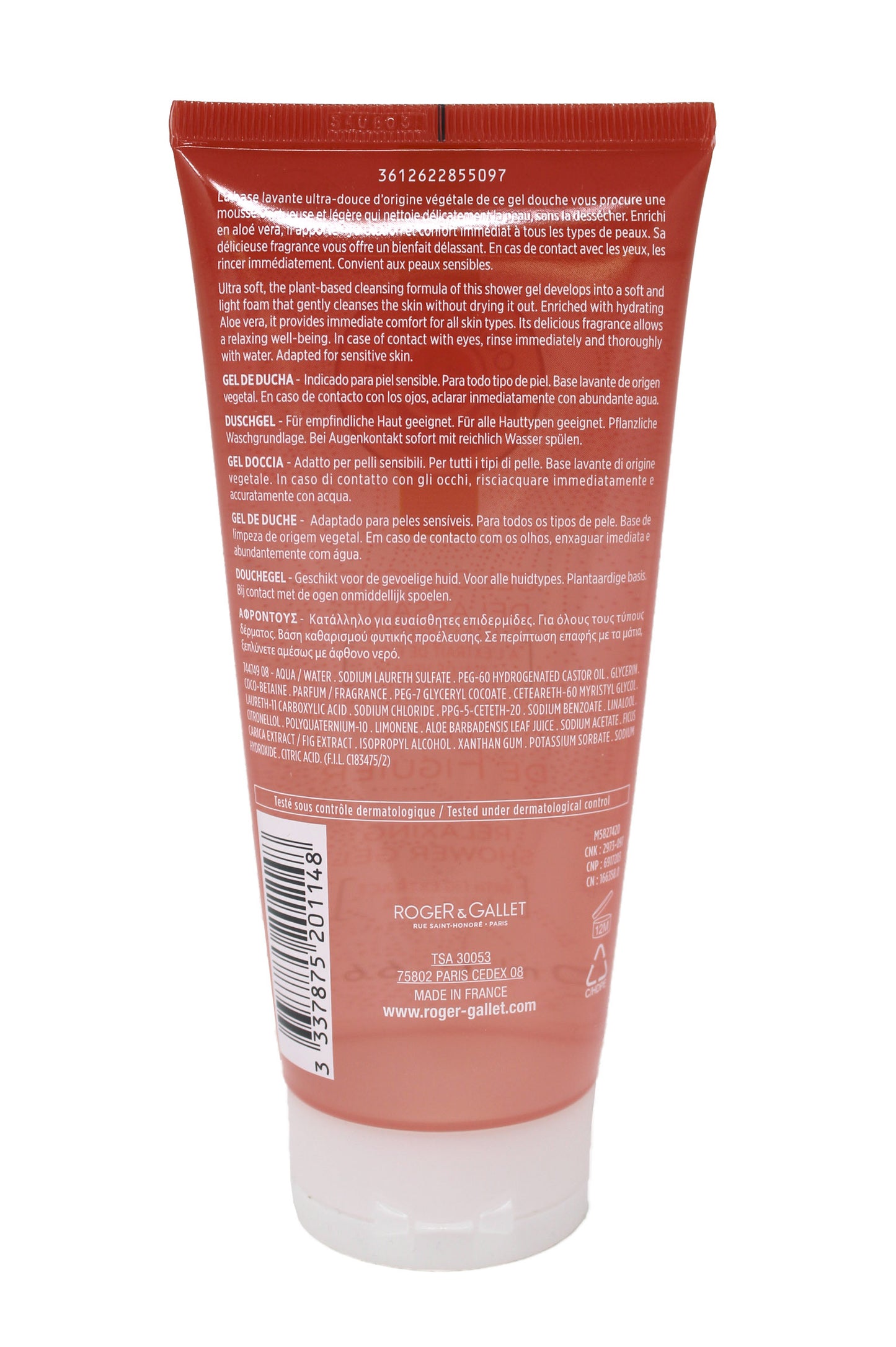 Roger & Gallet Fleur De Figuier Relaxing Shower Gel 6.6 Ounces