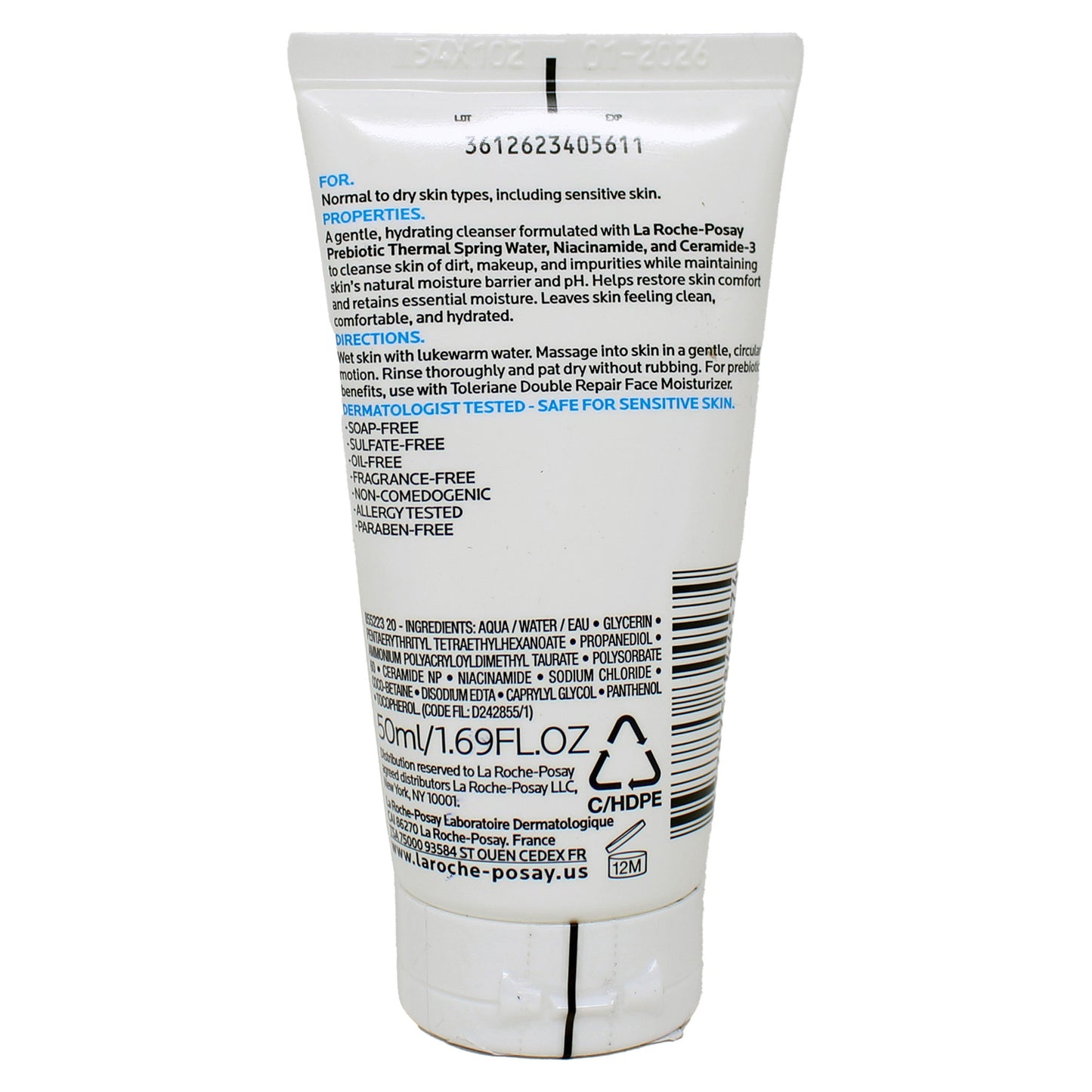 La Roche-Posay Toleriane Hydrating Gentle Facial Cleanser 1.69 oz, 1 Count