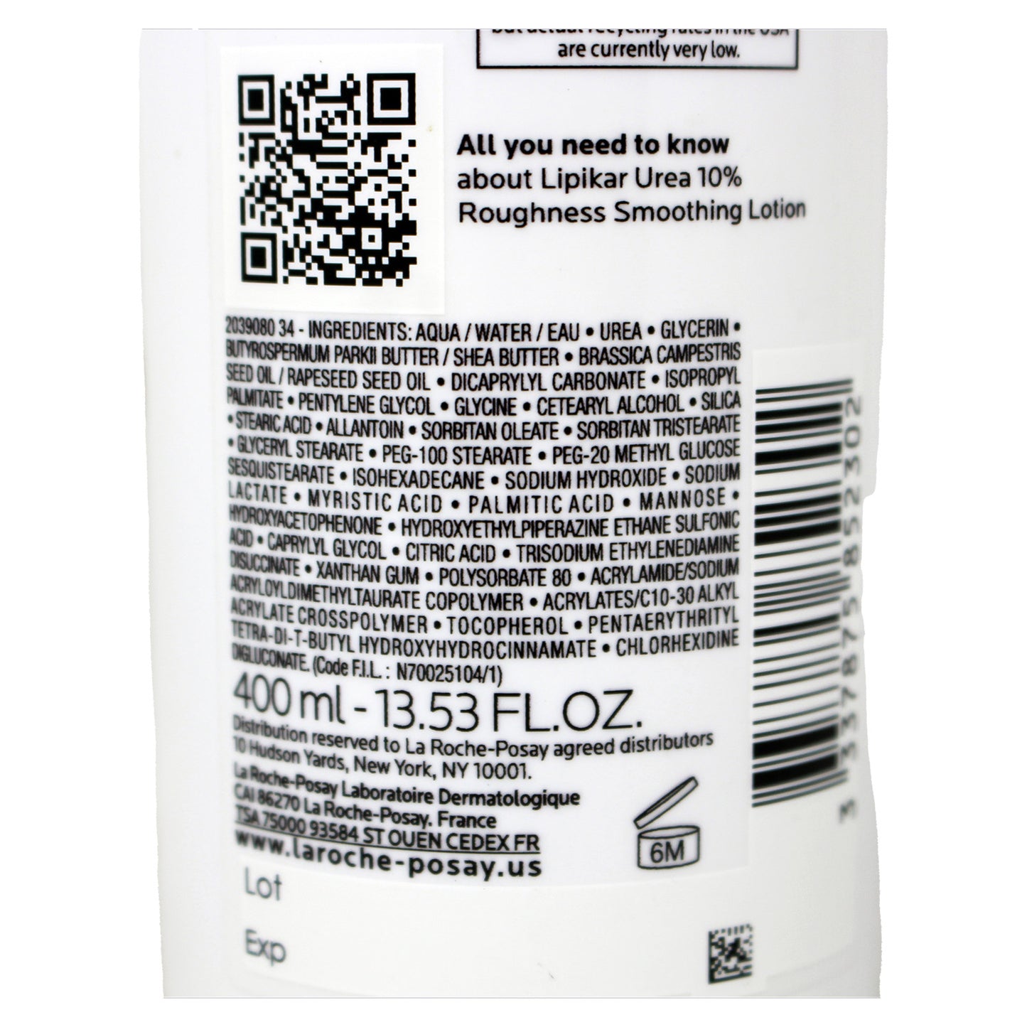 La Roche-Posay Lipikar Urea 10% Roughness Smoothing Lotion 13.52 Ounce